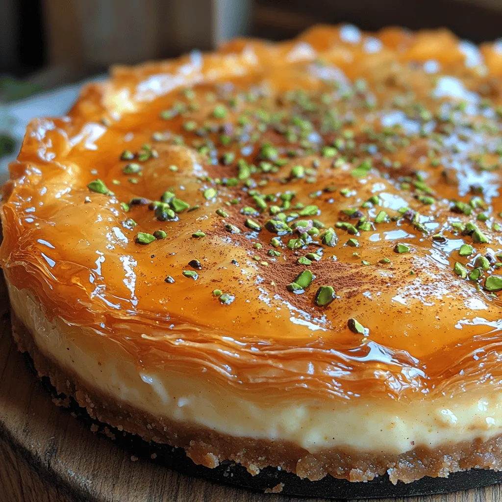 Desserts often tell stories, encapsulating cultural heritage and culinary traditions within layers of flavor and texture. One such remarkable creation is the Honey Pistachio Baklava Cheesecake—a decadent fusion that beautifully marries two beloved desserts: the classic baklava and rich, creamy cheesecake. Originating from the Middle East, baklava is a sweet pastry made of layers of phyllo dough filled with chopped nuts and sweetened with honey or syrup. Its intricate preparation and indulgent taste have made it a staple in many cultures, symbolizing hospitality and celebration.