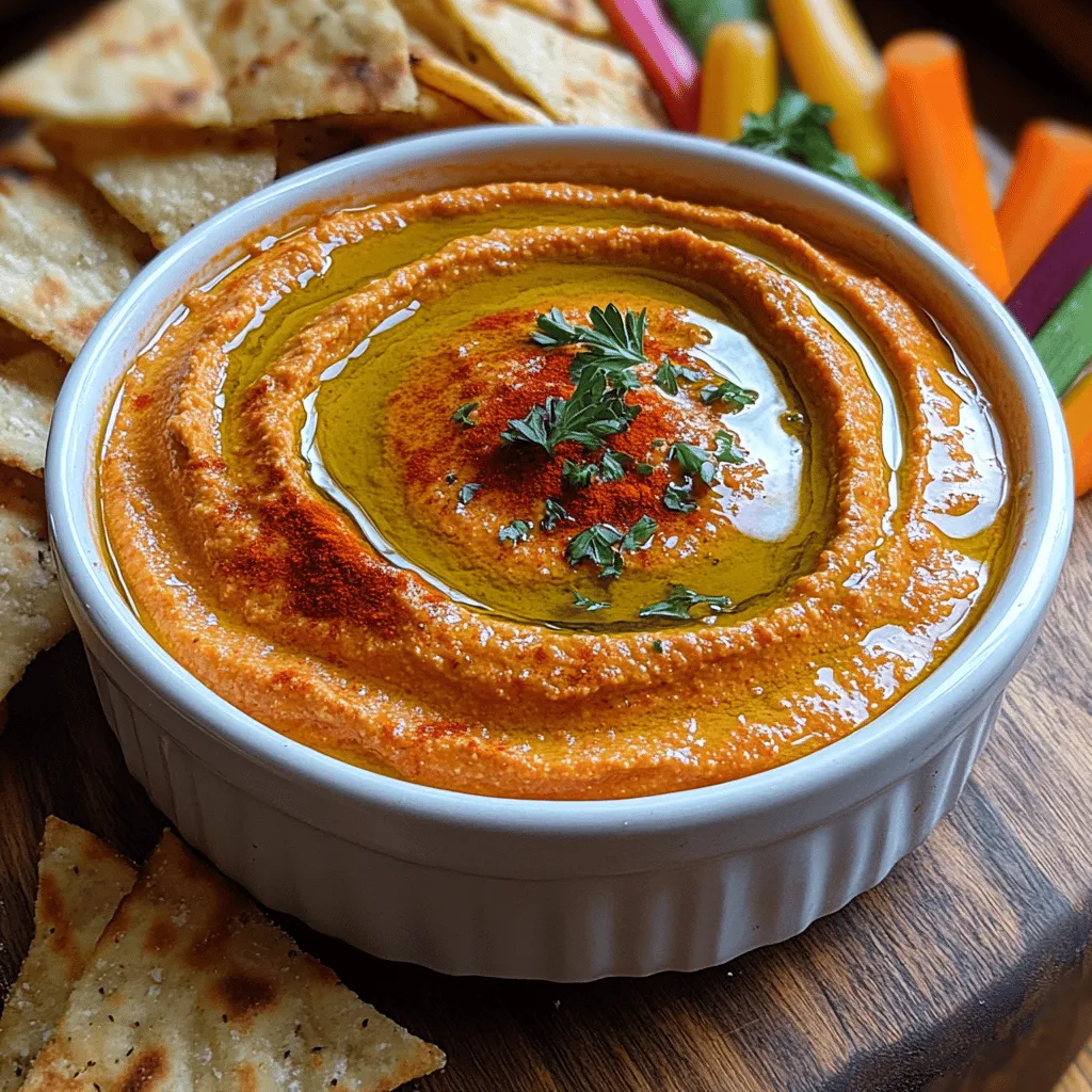 Hummus, a beloved Middle Eastern dip, has transcended borders and gained worldwide popularity as a staple in various cuisines. Its creamy texture and rich flavor make it a versatile addition to any meal, whether enjoyed as a dip with fresh vegetables, a spread on sandwiches, or even as a flavorful ingredient in salads and grain bowls. At the heart of hummus lies its primary ingredient: chickpeas. These little legumes are not only packed with nutrients but also serve as the perfect base for a myriad of flavors. When combined with roasted red peppers, hummus takes on an irresistible smoky sweetness that elevates this classic dip to new heights.