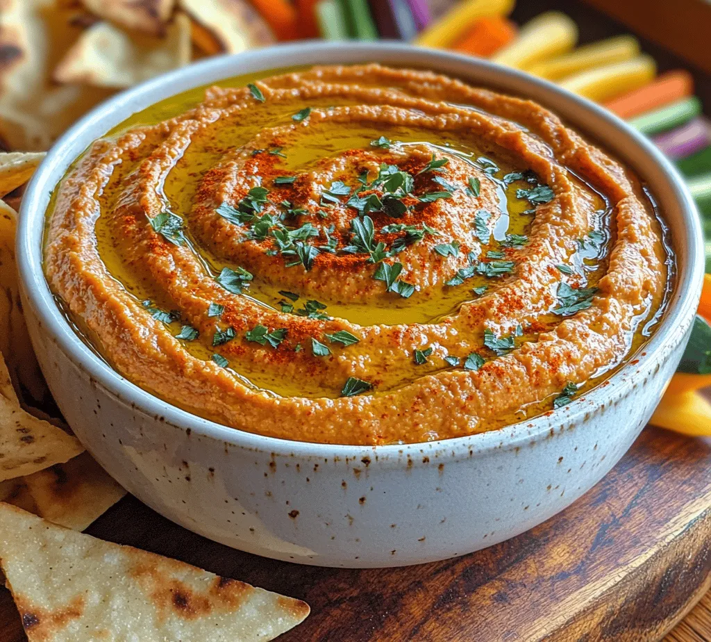 Hummus, a beloved Middle Eastern dip, has transcended borders and gained worldwide popularity as a staple in various cuisines. Its creamy texture and rich flavor make it a versatile addition to any meal, whether enjoyed as a dip with fresh vegetables, a spread on sandwiches, or even as a flavorful ingredient in salads and grain bowls. At the heart of hummus lies its primary ingredient: chickpeas. These little legumes are not only packed with nutrients but also serve as the perfect base for a myriad of flavors. When combined with roasted red peppers, hummus takes on an irresistible smoky sweetness that elevates this classic dip to new heights.