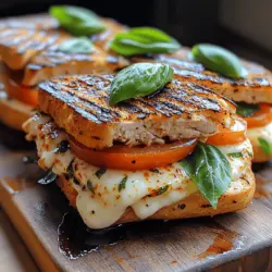 The Chicken Caprese Panini is a delightful Italian-inspired sandwich that beautifully combines the rich flavors of tender chicken, creamy mozzarella, fresh tomatoes, and aromatic basil, all enveloped in perfectly toasted bread. Originating from Italy, the Caprese salad is a classic dish showcasing the harmonious balance of these fresh ingredients. The panini variation takes this traditional concept a step further, transforming it into a hearty meal that is both satisfying and comforting.