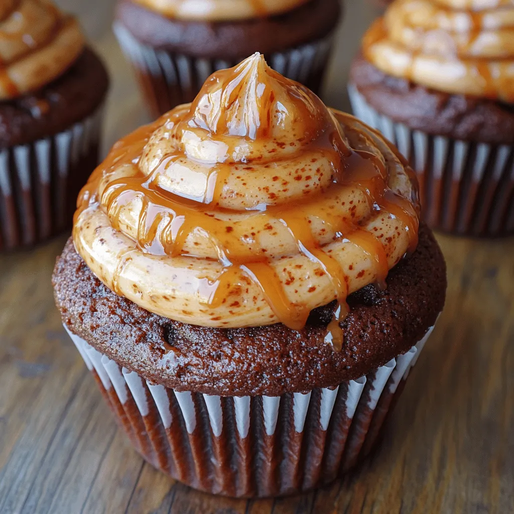 Decadent Chocolate Delight Cupcakes with Luscious Caramel Frosting