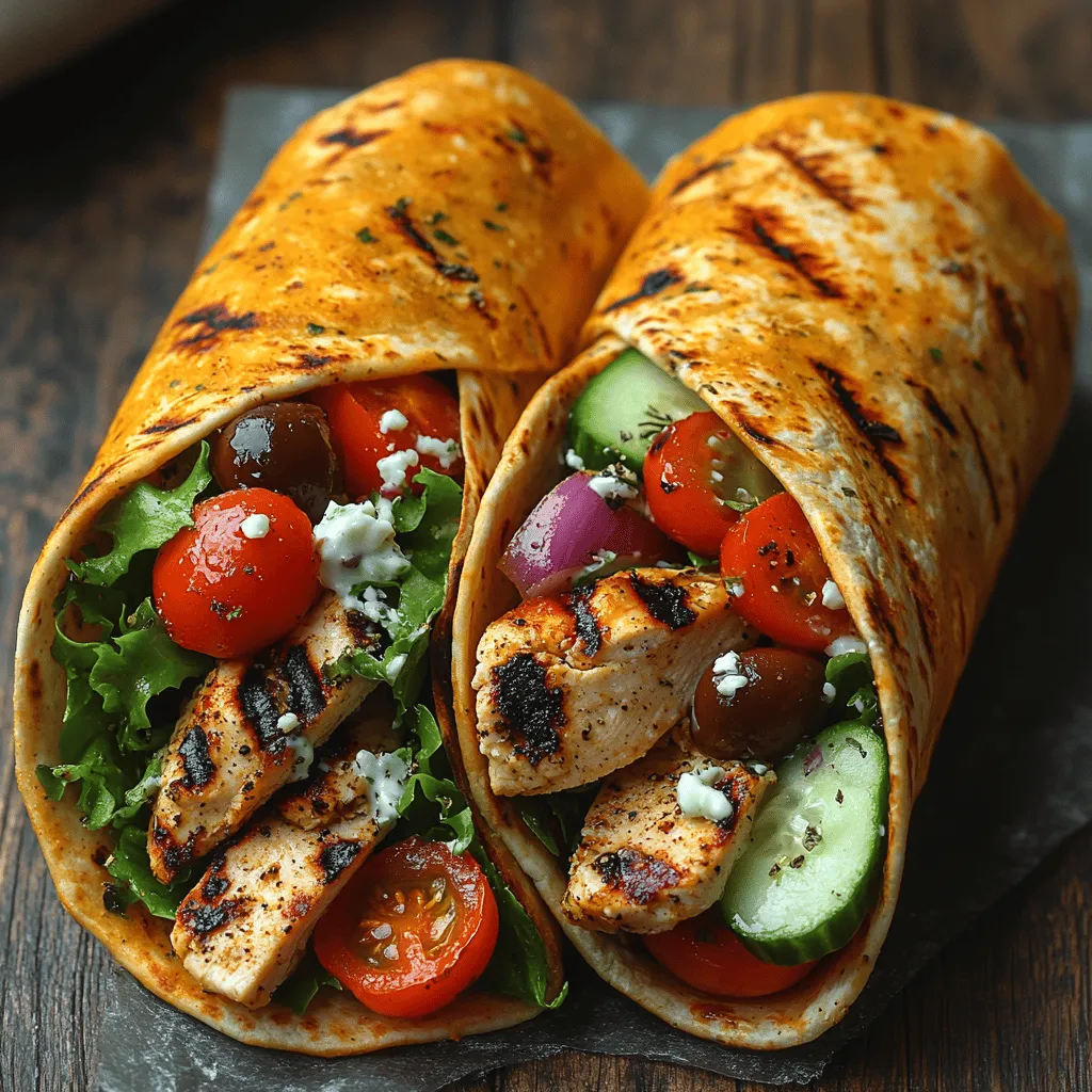 Chicken breasts serve as the main protein source in Mediterranean Chicken Wraps, providing a lean and healthy option.
