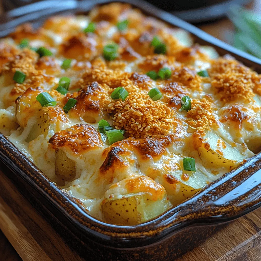 Cheesy Potatoes Romanoff is more than just a dish; it’s a warm embrace on a plate, a beloved comfort food that has graced family tables and festive gatherings for generations. This indulgent recipe combines creamy textures with a delightful crunchy topping, creating a sensory experience that brings joy with every bite. The rich, cheesy flavor paired with the smoothness of potatoes has made it a staple side dish, perfect for complementing a variety of meals such as roasted meats, grilled chicken, or even as a standalone treat during a cozy dinner at home.