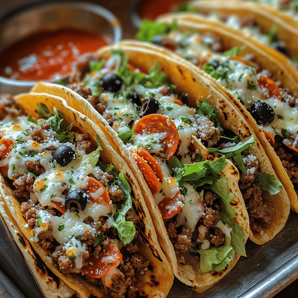 If you’re a fan of both pizza and tacos, then get ready for a culinary experience that brings the best of both worlds together: the Meat Lovers Pizza Tacos. This dish is designed specifically for meat enthusiasts, combining the hearty flavors of classic pizza toppings with the satisfying crunch of a taco shell. Imagine sinking your teeth into a crispy taco filled with seasoned ground beef, savory Italian sausage, and a medley of your favorite pizza meats all gooey with melted mozzarella.