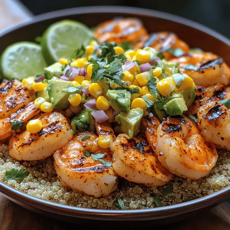 Welcome to the vibrant world of the Zesty Grilled Shrimp Bowl with Avocado Corn Salsa and Creamy Sauce! This dish is a feast for the senses, combining the succulent freshness of grilled shrimp with the bright, lively flavors of avocado and corn. The harmony of textures and tastes makes this bowl not just a meal, but an experience that invigorates your palate.