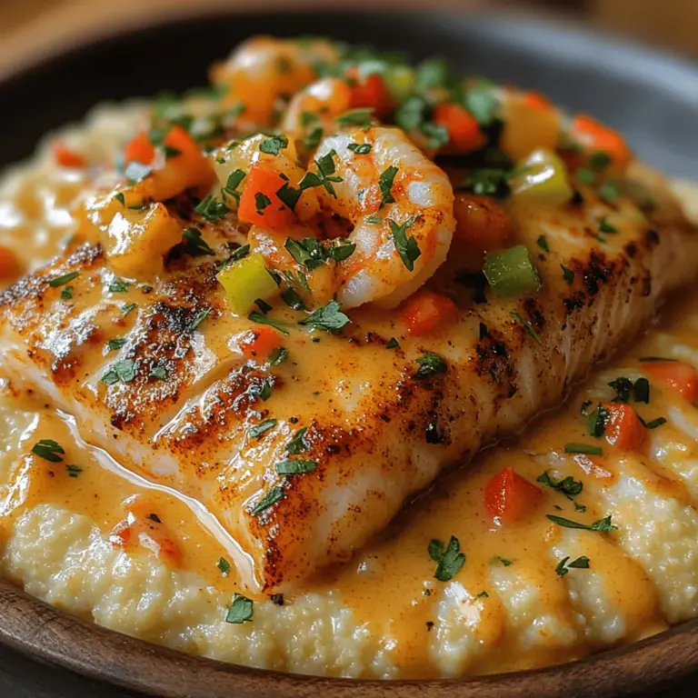Cajun-Spiced Red Snapper & Shrimp over Creamy Grits is a culinary masterpiece that encapsulates the heart and soul of Southern cuisine. This dish is a vibrant celebration of flavors that reflect the rich cultural tapestry of Louisiana. With its roots deeply embedded in the Cajun tradition, this recipe marries the delicate sweetness of fresh seafood with the comforting embrace of creamy, savory grits. The contrasting textures and tastes come together to create a dish that is not only visually appealing but also a feast for the palate.