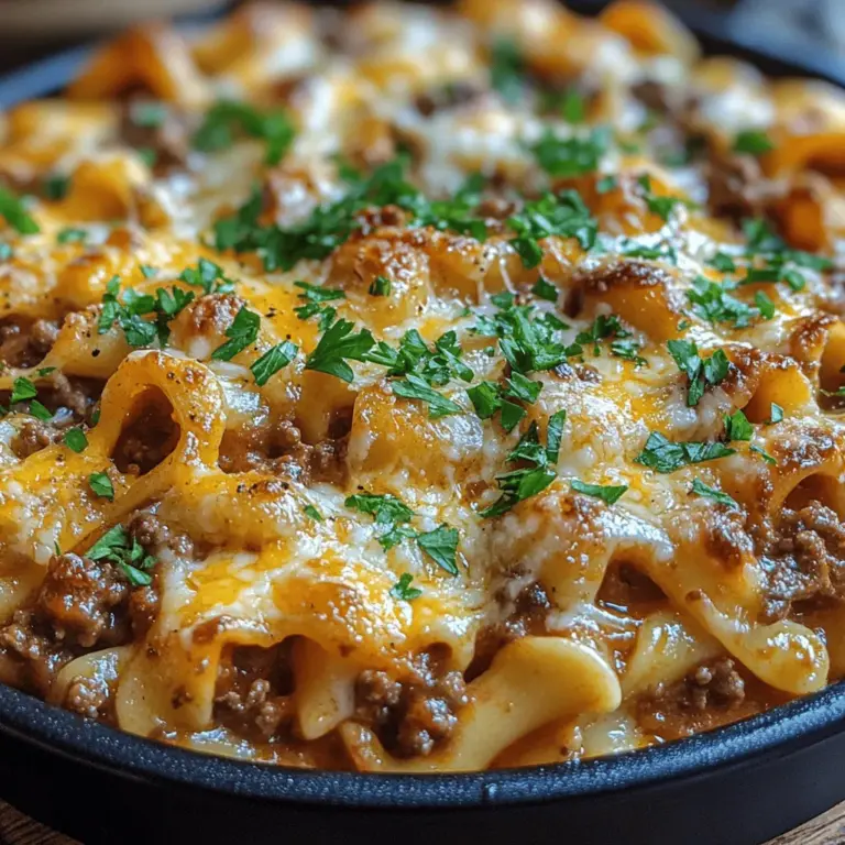 When it comes to comfort food, few dishes can rival the warmth and satisfaction that a hearty portion of Cheesy Beef Noodle Delight brings to the table. This delightful recipe encapsulates everything we love about home-cooked meals: it’s rich, filling, and incredibly easy to prepare, making it an ideal choice for busy families looking to enjoy a wholesome dinner together. The beauty of Cheesy Beef Noodle Delight lies in its simplicity; it combines everyday ingredients with maximum flavor to create a dish that will have everyone asking for seconds.