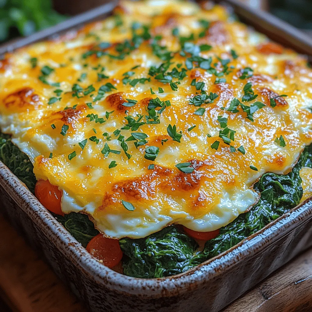 The Spinach and Egg Breakfast Bake is a delightful dish that seamlessly combines nutrition and flavor, making it an ideal choice for breakfast, brunch, or even a light dinner. This recipe showcases a wonderful balance of fresh ingredients, turning simple components into a hearty and satisfying meal. Packed with nutrient-rich spinach, protein-packed eggs, and your cheese of choice, this dish is not only easy to prepare but also a crowd-pleaser, suitable for any occasion.