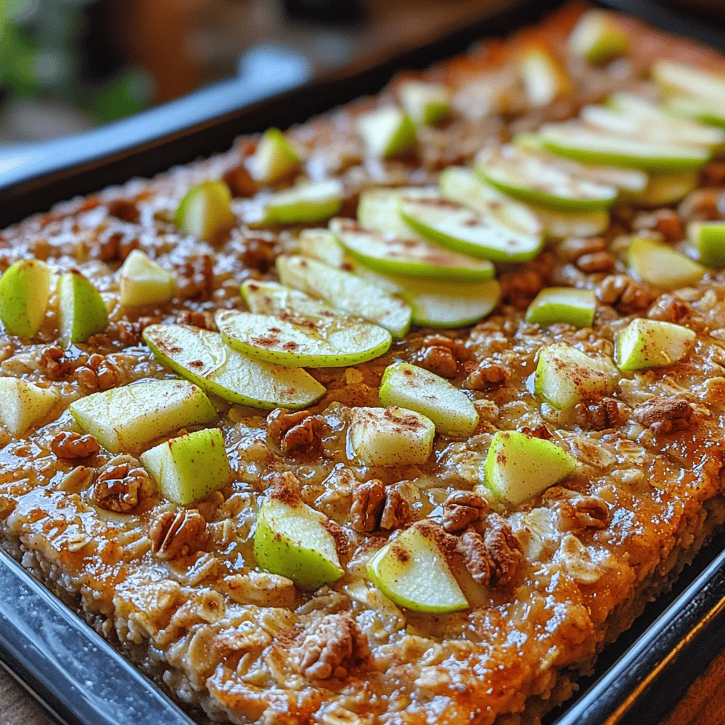 In the hustle and bustle of modern life, breakfast often becomes an overlooked meal. However, starting your day with a nutritious breakfast can set the tone for the hours ahead. One delightful way to ensure you’re fueling your body right is with an <strong>Oatmeal Apple Breakfast Bake</strong>. This wholesome dish not only offers a delicious combination of flavors but also packs in essential nutrients to power you through your morning.” /></p>
</p>
<h3>Combining Dry Ingredients</h3>
</p>
<p>When preparing the Oatmeal Apple Breakfast Bake, mixing your dry ingredients properly is crucial for achieving the right texture. Begin by combining rolled oats, baking powder, cinnamon, and salt in a large mixing bowl. The purpose of mixing these ingredients thoroughly is to ensure that the leavening agent is evenly distributed, which helps the bake rise uniformly. This step also allows the flavors of the cinnamon and salt to permeate the oats, enhancing the overall taste of the dish. Once you have combined your dry ingredients, set the bowl aside while you prepare the wet ingredients and the fruit.</p>
</p>
<h3>Incorporating Fruits and Nuts</h3>
</p>
<p>Next, it’s time to incorporate the fruits and nuts into your mixture. For the Oatmeal Apple Breakfast Bake, diced apples play a starring role, providing natural sweetness and moisture. In addition to apples, you might consider adding nuts like walnuts or pecans for a delightful crunch. To ensure even distribution, toss the diced apples and nuts with a little bit of the dry mixture before blending them into the main batter. This helps to prevent clumping and ensures that every bite is packed with flavor and texture. Gently fold the fruit and nuts into the dry ingredients, taking care not to overmix, which could lead to a dense final product.</p>
</p>
<h3>Pouring and Compacting the Mixture</h3>
</p>
<p>Once your dry and wet ingredients are combined, it’s time to pour the mixture into a greased baking dish. Use a spatula to spread the mixture evenly across the dish, ensuring it reaches the corners. Compacting the mixture gently with the back of the spatula helps the bake hold together during cooking, creating a cohesive texture. This step is essential, as a loosely packed mixture may crumble after baking. Aim for a uniform thickness throughout the dish to promote even cooking.</p>
</p>
<h3>Topping Suggestions</h3>
</p>
<p>Toppings can elevate the Oatmeal Apple Breakfast Bake both in flavor and presentation. Before placing your dish in the oven, consider adding a sprinkle of brown sugar or a drizzle of maple syrup on top for a touch of sweetness. You might also add a handful of rolled oats or sliced almonds for added texture. If you enjoy a bit of spice, a light dusting of cinnamon or nutmeg can enhance the aromatic qualities of your bake. These toppings not only add flavor but also create an appealing visual contrast, making your breakfast bake more enticing.</p>
</p>
<h3>Baking Process</h3>
</p>
<p>As your Oatmeal Apple Breakfast Bake enters the oven, set the timer for about 30-35 minutes at 350 degrees Fahrenheit. During this time, keep an eye on the bake. It should puff up slightly and turn a golden brown color on the top. A toothpick inserted into the center should come out clean or with a few moist crumbs, indicating that it’s fully cooked. If you notice that the top is browning too quickly, you can tent it with aluminum foil to prevent burning while allowing the center to finish cooking. The perfect bake will be firm to the touch yet moist enough to hold the flavors of the apples and spices.</p>
</p>
<h3>Cooling and Serving Suggestions</h3>
</p>
<p>Once baked, remove the dish from the oven and allow it to cool for at least 10-15 minutes. This cooling period is essential, as it helps the bake set further and makes slicing easier. When you’re ready to serve, cut the bake into squares or rectangles, depending on your preference. It can be enjoyed warm or at room temperature, making it a versatile option for breakfast or snack time. Serve it with a dollop of yogurt or a splash of almond milk for added creaminess. Fresh fruits like berries or banana slices can also be a delightful addition, complementing the flavors of the apple bake.</p>
</p>
<h3>Nutritional Analysis</h3>
</p>
<p>When it comes to nutrition, the Oatmeal Apple Breakfast Bake offers several advantages over traditional breakfast options. Each serving typically contains around 200-250 calories, depending on the specific ingredients used. The breakdown generally includes 5-7 grams of fat, 30-35 grams of carbohydrates, and 6-8 grams of protein. This composition makes it a balanced choice, providing sustained energy throughout the morning.</p>
</p>
<p>In comparison to common breakfast items like sugary cereals or muffins, which can often exceed 300 calories and be laden with refined sugars, the Oatmeal Apple Breakfast Bake shines as a wholesome alternative. Additionally, it can easily accommodate various dietary needs. For instance, using gluten-free oats makes this dish suitable for those with gluten sensitivities, while also being naturally vegan if you substitute the eggs. The inclusion of fresh fruit and nuts adds essential vitamins, minerals, and healthy fats, supporting a well-rounded diet.</p>
</p>
<h3>Versatility and Customization</h3>
</p>
<p>One of the best features of the Oatmeal Apple Breakfast Bake is its versatility. While apples are a classic choice, feel free to get creative with your fruit selections. Pears, peaches, or even berries can be used, allowing you to tailor the recipe to your taste preferences. For those who enjoy a bit of extra sweetness, consider using honey, maple syrup, or agave nectar in place of refined sugar.</p>
</p>
<p>If you have dietary restrictions, there are several modifications you can make to the recipe. For a nut-free version, simply omit the nuts or replace them with seeds like pumpkin or sunflower seeds. You can also use dairy-free milk alternatives, such as almond or oat milk, to keep the recipe vegan. The addition of spices such as ginger or cardamom can also enhance the flavor profile without adding calories.</p>
</p>
<h3>Storing and Reheating</h3>
</p>
<p>To store leftovers, allow the Oatmeal Apple Breakfast Bake to cool completely before transferring it to an airtight container. It can be refrigerated for up to five days or frozen for up to three months. When reheating, slice the portions you plan to eat and either microwave them for a minute or two or place them in a preheated oven at 350 degrees Fahrenheit until warmed through. Reheating in the oven will help retain the bake’s texture better than the microwave, ensuring that it remains moist and delicious.</p>
</p>
<h3>Conclusion</h3>
</p>
<p>The Oatmeal Apple Breakfast Bake is more than just a meal; it’s a nourishing and satisfying start to your day. With its wholesome ingredients and customizable options, it’s a dish that can fit into any dietary lifestyle. This recipe not only nourishes the body but also brings the joy of homemade breakfasts back to the table, encouraging healthier eating habits and delightful family moments. We invite you to try this recipe and experience the deliciousness and nutrition it offers. Embrace the pleasure of preparing a homemade breakfast that supports your health while tantalizing your taste buds.</p>
</div>