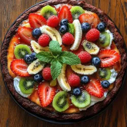 In the world of desserts, few creations can match the whimsical charm of a Brownie Fruit Pizza. This delightful treat combines the rich, fudgy goodness of brownies with the refreshing zest of fresh fruit, making it a showstopper at any gathering. Imagine biting into a slice where the dense chocolatey brownie crust meets a luscious cream cheese topping, all adorned with vibrant, juicy fruits. Not only is Brownie Fruit Pizza a feast for the taste buds, but it also pleases the eyes, presenting a colorful palette of flavors that beckons dessert lovers of all ages.
