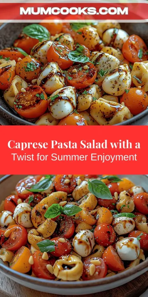Discover the refreshing and delicious Caprese Pasta Salad with a Twist, perfect for summer gatherings! This unique take on a classic dish features fresh mozzarella, ripe cherry tomatoes, and aromatic basil, enhanced with crunchy toasted pine nuts and a rich balsamic glaze. Ideal for barbecues or a light dinner, this salad not only bursts with flavor but also offers a range of nutritional benefits. Enjoy a healthy, vibrant meal that elevates your dining experience this season!