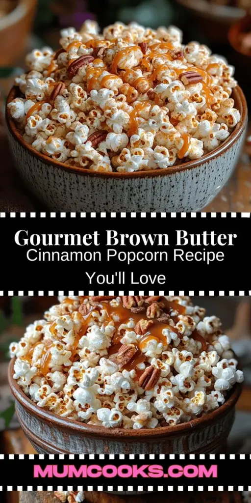 Discover the delightful world of popcorn with this Irresistible Brown Butter Cinnamon Popcorn recipe! This unique snack transforms classic popcorn into a gourmet treat by combining rich, nutty brown butter with sweet cinnamon and brown sugar. Perfect for movie nights, parties, or as a homemade gift, this easy-to-make popcorn is both satisfying and full of flavor. Elevate your snacking experience and impress your friends and family with this deliciously fun twist on a beloved classic!