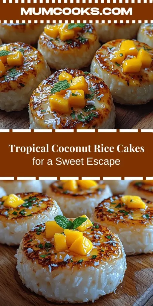 Indulge in the tropical delight of Tropical Bliss Coconut Rice Cakes, a dessert that brings paradise to your kitchen. This easy recipe combines creamy coconut milk and fragrant jasmine rice for a sweet, satisfying treat. Perfect for summer gatherings or a personal treat, these rice cakes can be customized with fresh fruit toppings for added flavor and visual appeal. Follow our step-by-step guide to create a dessert that's sure to impress and transport you to sun-soaked beaches with every bite.