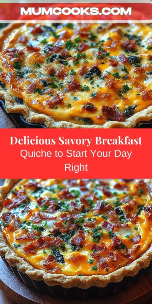 Start your day right with a delicious savory breakfast quiche that’s easy to customize and packed with flavor. This versatile dish combines eggs, cream, cheese, and your choice of vegetables, making it perfect for any meal. Whether you prefer classic flavors or want to get creative, a breakfast quiche can suit any taste. Plus, it’s great for meal prep or entertaining. Get ready to impress family and friends with this healthy, satisfying recipe that will boost your morning energy!