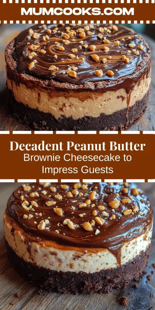 Dive into the world of indulgence with this decadent peanut butter brownie cheesecake. Featuring a fudgy brownie crust, a smooth peanut butter cheesecake filling, and a stunning peanut butter swirl, this dessert is perfect for any celebration or sweet craving. Learn how to master each layer—from the rich crust to the creamy filling and beautiful swirls. Impress your guests and satisfy your sweet tooth with this irresistible treat that combines two beloved classics!