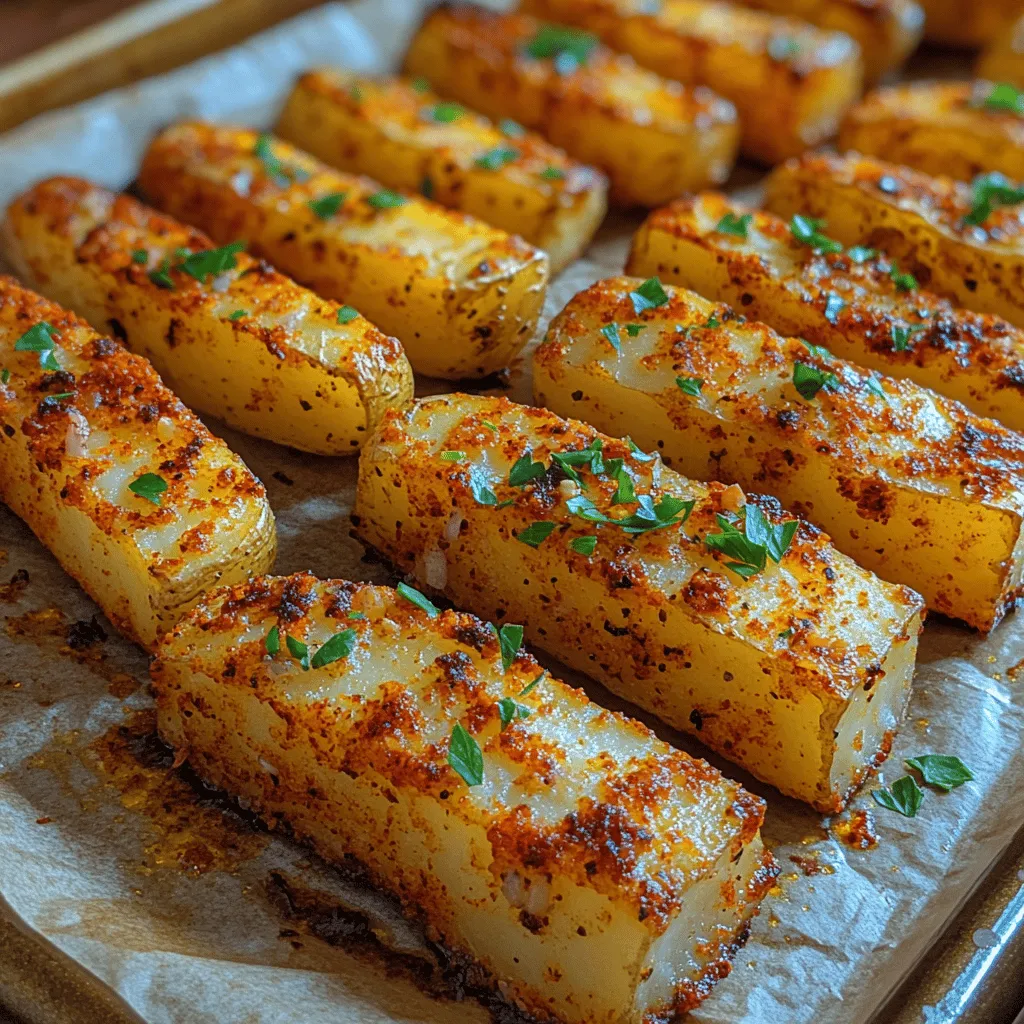 The allure of Crunchy Spice-Kissed Potato Fingers lies in their unique flavor profile and delightful texture. The spices used in this recipe infuse the potatoes with aromatic notes that elevate the ordinary into the extraordinary. You’ll experience the warmth of paprika, the savory depth of garlic and onion powder, and a hint of heat from chili powder. This medley of flavors creates a crispy, fragrant treat that is far more exciting than your standard fries. Each bite offers a satisfying crunch that gives way to a light, fluffy potato interior, making these fingers an irresistible snack.