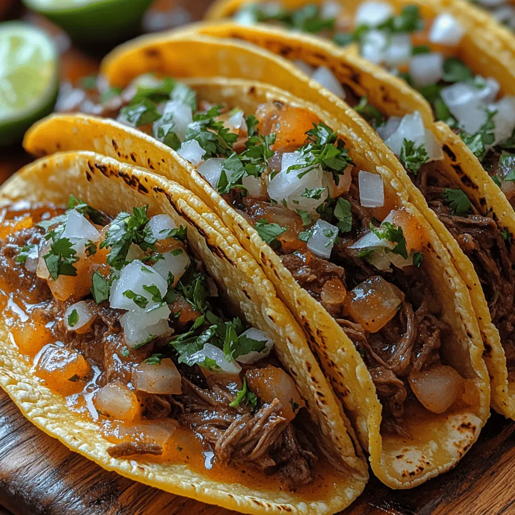 Birria tacos have taken the culinary world by storm, transforming from a regional Mexican dish into a beloved staple in households around the globe. Originating from the state of Jalisco, these flavorful tacos are traditionally made from slow-cooked meat that is marinated in a rich blend of spices, resulting in a dish that is both savory and comforting. The slow-cooking method not only enhances the flavor profile but also ensures the meat is tender, making each bite an exquisite experience. In this article, we invite you to explore the detailed recipe for Slow-Cooked Birria Bliss Tacos, diving into its cultural significance, essential ingredients, and step-by-step preparation.