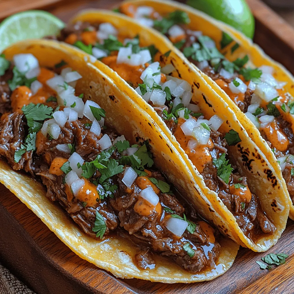 Birria tacos have taken the culinary world by storm, transforming from a regional Mexican dish into a beloved staple in households around the globe. Originating from the state of Jalisco, these flavorful tacos are traditionally made from slow-cooked meat that is marinated in a rich blend of spices, resulting in a dish that is both savory and comforting. The slow-cooking method not only enhances the flavor profile but also ensures the meat is tender, making each bite an exquisite experience. In this article, we invite you to explore the detailed recipe for Slow-Cooked Birria Bliss Tacos, diving into its cultural significance, essential ingredients, and step-by-step preparation.