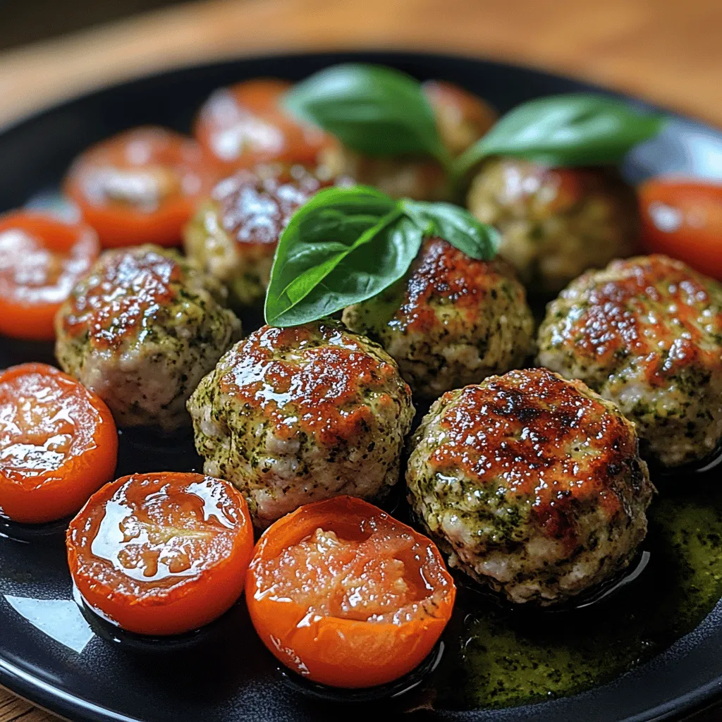 Pesto Baked Turkey Meatballs offer a delightful modern twist on the classic Italian favorite. By swapping out traditional beef or pork for lean ground turkey and infusing fresh basil pesto, this recipe creates a healthier alternative without compromising on flavor. The combination of fragrant herbs, savory spices, and the subtle nuttiness of parmesan cheese results in meatballs that are not only nutritious but also bursting with taste. Whether served atop a bed of pasta, nestled in a sub roll, or enjoyed on their own, these meatballs are sure to please even the pickiest of eaters.