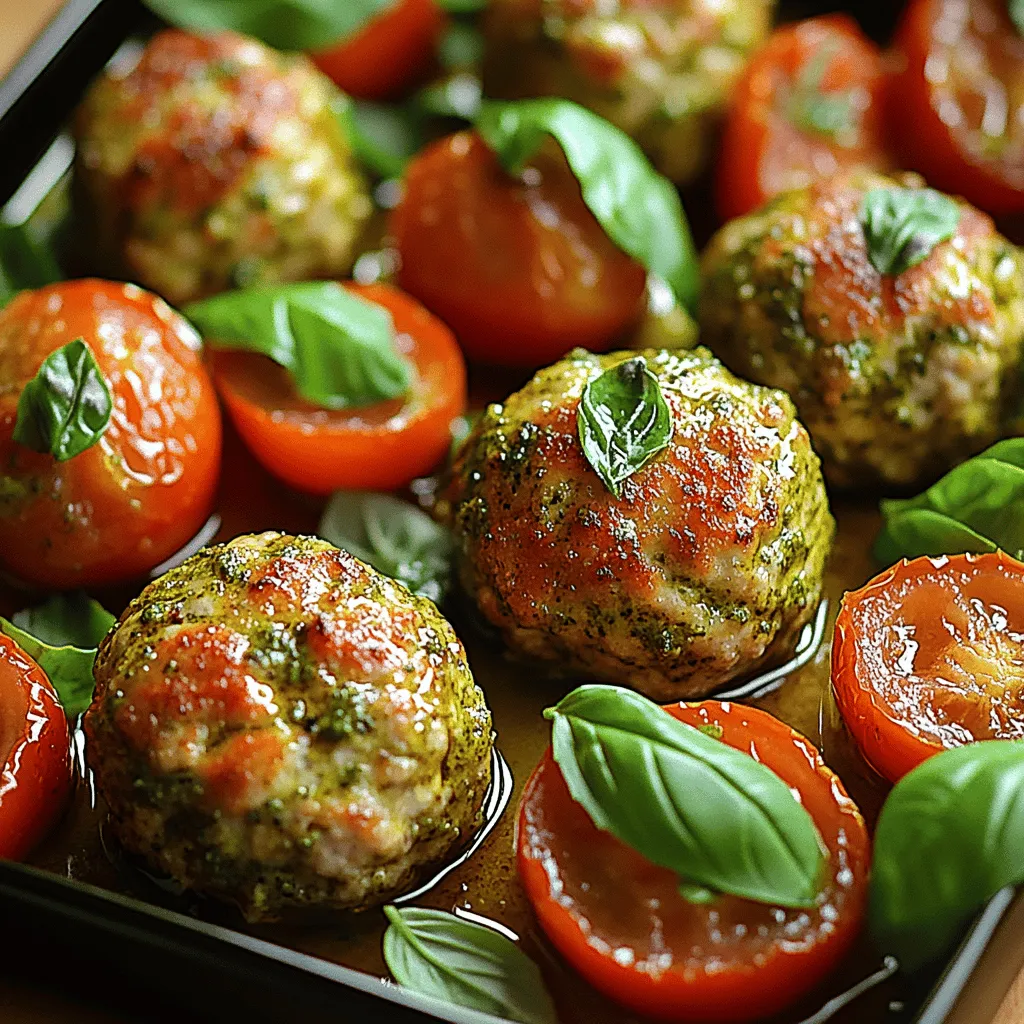 Pesto Baked Turkey Meatballs offer a delightful modern twist on the classic Italian favorite. By swapping out traditional beef or pork for lean ground turkey and infusing fresh basil pesto, this recipe creates a healthier alternative without compromising on flavor. The combination of fragrant herbs, savory spices, and the subtle nuttiness of parmesan cheese results in meatballs that are not only nutritious but also bursting with taste. Whether served atop a bed of pasta, nestled in a sub roll, or enjoyed on their own, these meatballs are sure to please even the pickiest of eaters.
