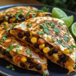 If you're looking for a quick, nutritious, and flavor-packed meal, Southwestern Black Bean and Corn Quesadillas are the perfect solution. This delightful dish combines the hearty goodness of black beans and sweet corn, all enveloped in crispy tortillas, making it a satisfying option for lunch, dinner, or even a snack. Not only are these quesadillas vegetarian-friendly, but they also cater to various dietary preferences, ensuring everyone at the table can enjoy them. It's a recipe that's not just about feeding your hunger; it’s about indulging in a delicious experience that celebrates bold flavors and wholesome ingredients.