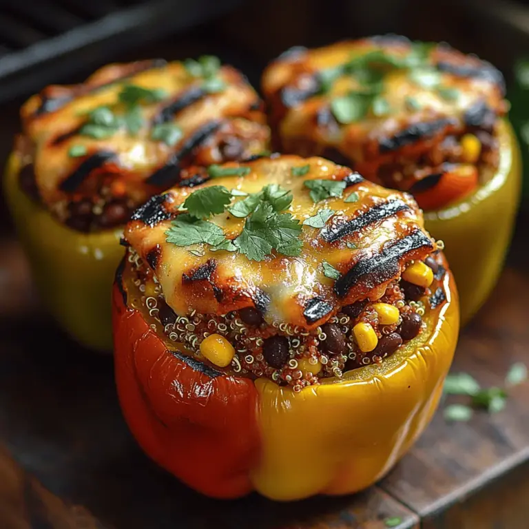 Grilled stuffed bell peppers are a vibrant and flavorful dish that captivates the senses with their colorful presentation and savory aroma. This dish not only looks stunning on the plate but also offers a delightful combination of textures and flavors that appeal to both meat lovers and vegetarians alike. The beauty of stuffed bell peppers lies in their versatility; they can be filled with a myriad of ingredients, making them an excellent choice for any dietary preference or occasion. Whether you're hosting a summer barbecue or looking for a nutritious weeknight meal, these grilled stuffed bell peppers are sure to impress.