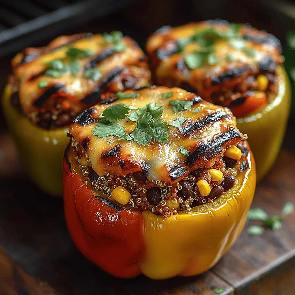 Grilled stuffed bell peppers are a vibrant and flavorful dish that captivates the senses with their colorful presentation and savory aroma. This dish not only looks stunning on the plate but also offers a delightful combination of textures and flavors that appeal to both meat lovers and vegetarians alike. The beauty of stuffed bell peppers lies in their versatility; they can be filled with a myriad of ingredients, making them an excellent choice for any dietary preference or occasion. Whether you're hosting a summer barbecue or looking for a nutritious weeknight meal, these grilled stuffed bell peppers are sure to impress.