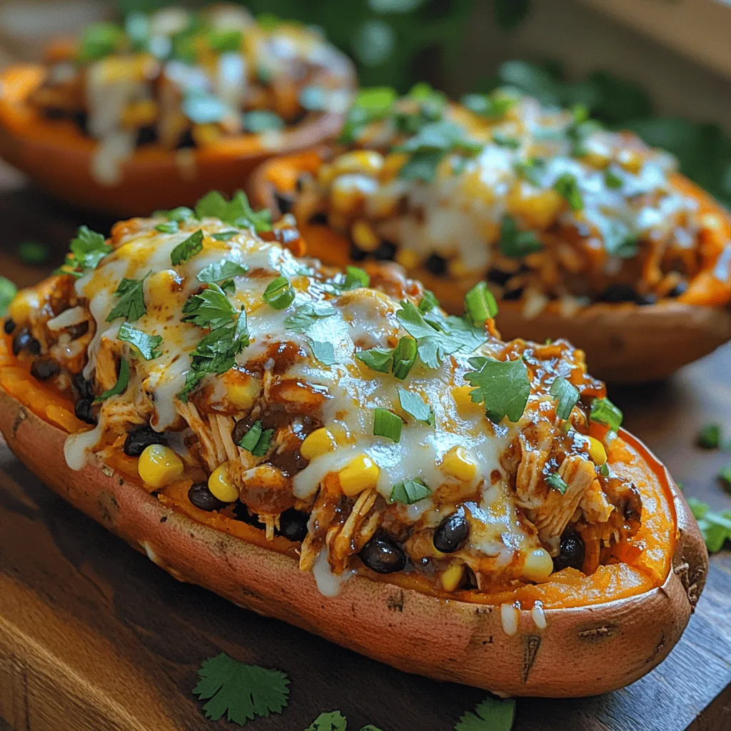 BBQ Chicken Stuffed Sweet Potatoes are a delightful fusion of flavors and textures, making for a satisfying meal option that balances nutrition and taste. The combination of tender, roasted sweet potatoes filled with savory, smoky BBQ chicken creates a dish that is not only delicious but also visually appealing. Each bite offers a perfect contrast between the sweetness of the potato and the robust flavors of the BBQ sauce, complemented by the crunch of any toppings you choose to add, such as green onions or crunchy coleslaw.
