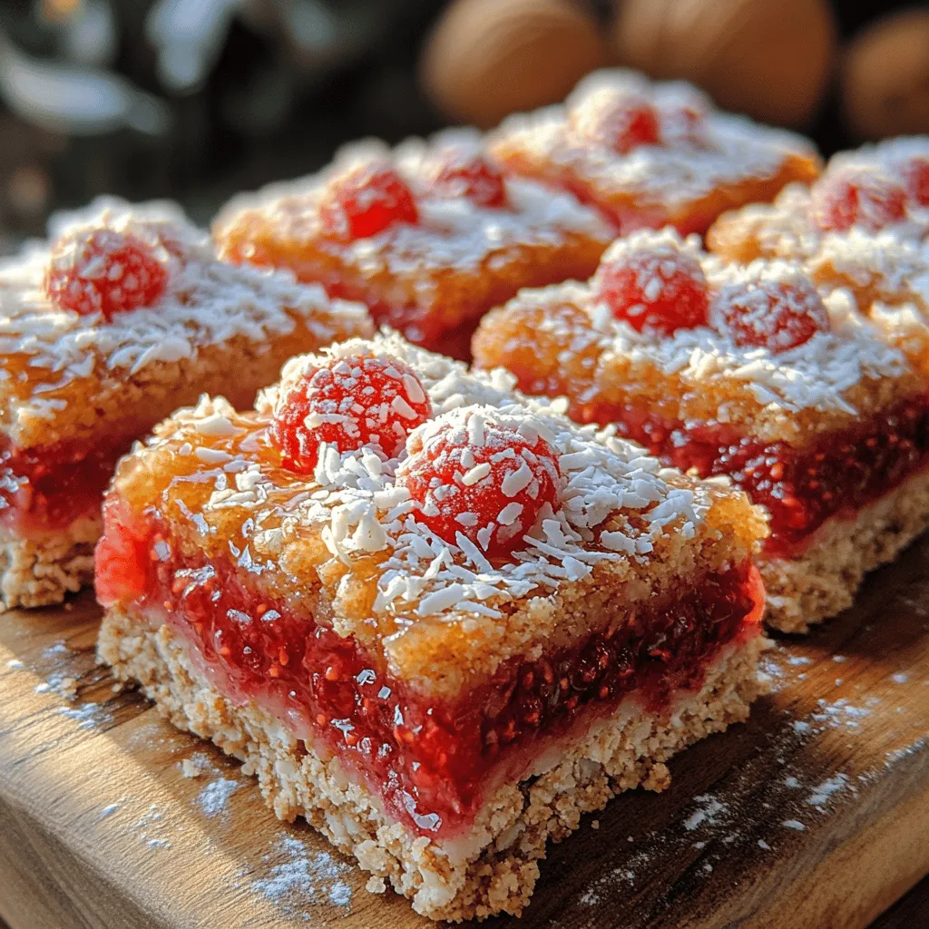 Dessert bars have gained immense popularity in recent years, becoming a staple in many kitchens due to their versatility and ease of preparation. They serve as a perfect sweet treat for any occasion, whether it's a family gathering, a picnic, or simply a weekend indulgence. One delightful variety that has captured the hearts of many is the Raspberry Coconut Ribbon Bars. These bars not only boast a beautiful presentation with their layered textures but also offer a harmonious balance of flavors, combining the tartness of fresh raspberries with the sweetness of coconut.