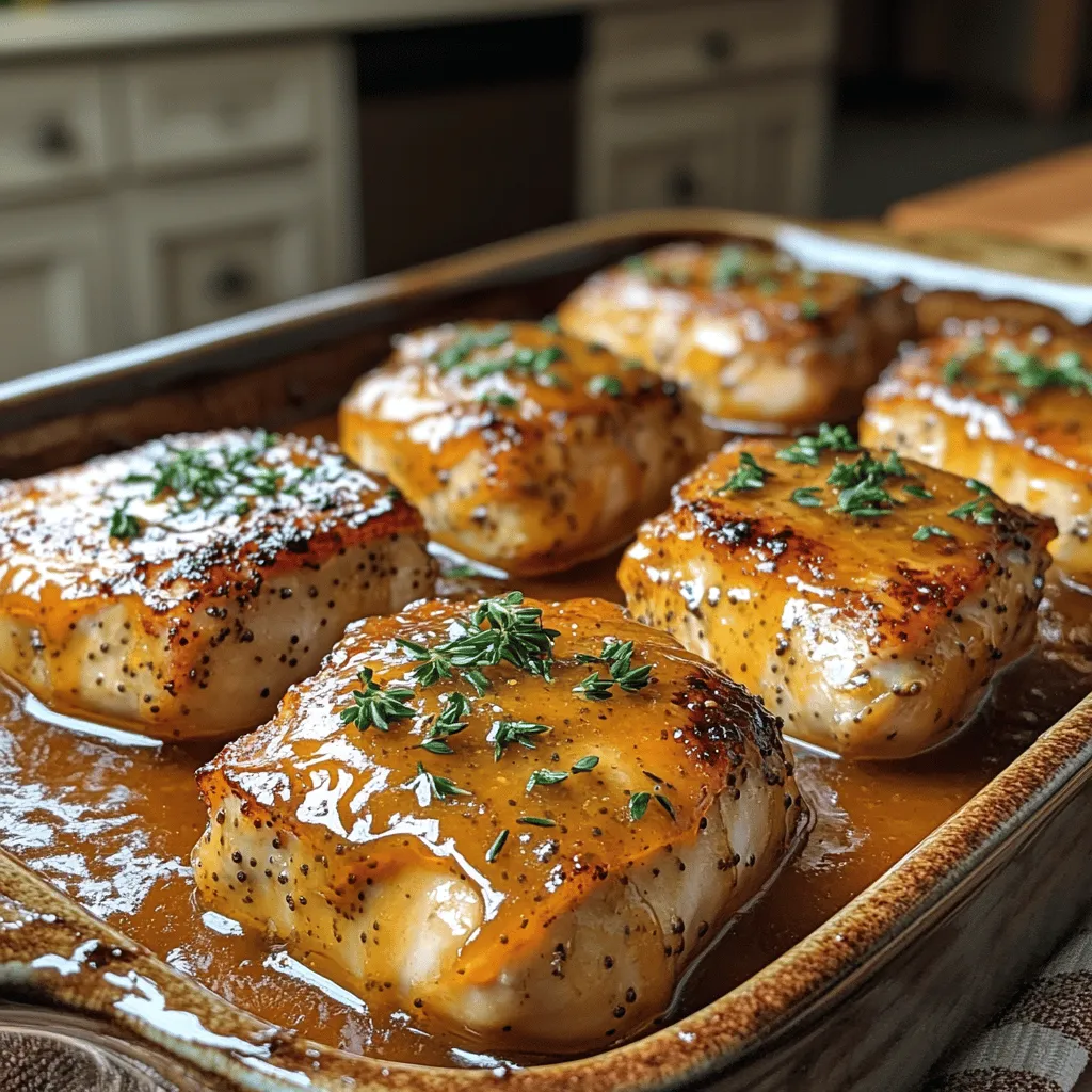 If you're on the lookout for a dish that seamlessly marries sweet and savory flavors, look no further than Apricot Bliss Baked Chicken. This delightful recipe transforms ordinary chicken breasts into a tantalizing main course that will leave your taste buds singing. The combination of tender, juicy chicken enveloped in a luscious apricot glaze creates a dish that is not only delicious but also visually appealing—making it perfect for family dinners or special occasions. Whether you are entertaining guests or simply enjoying a cozy night in, Apricot Bliss Baked Chicken is sure to impress.