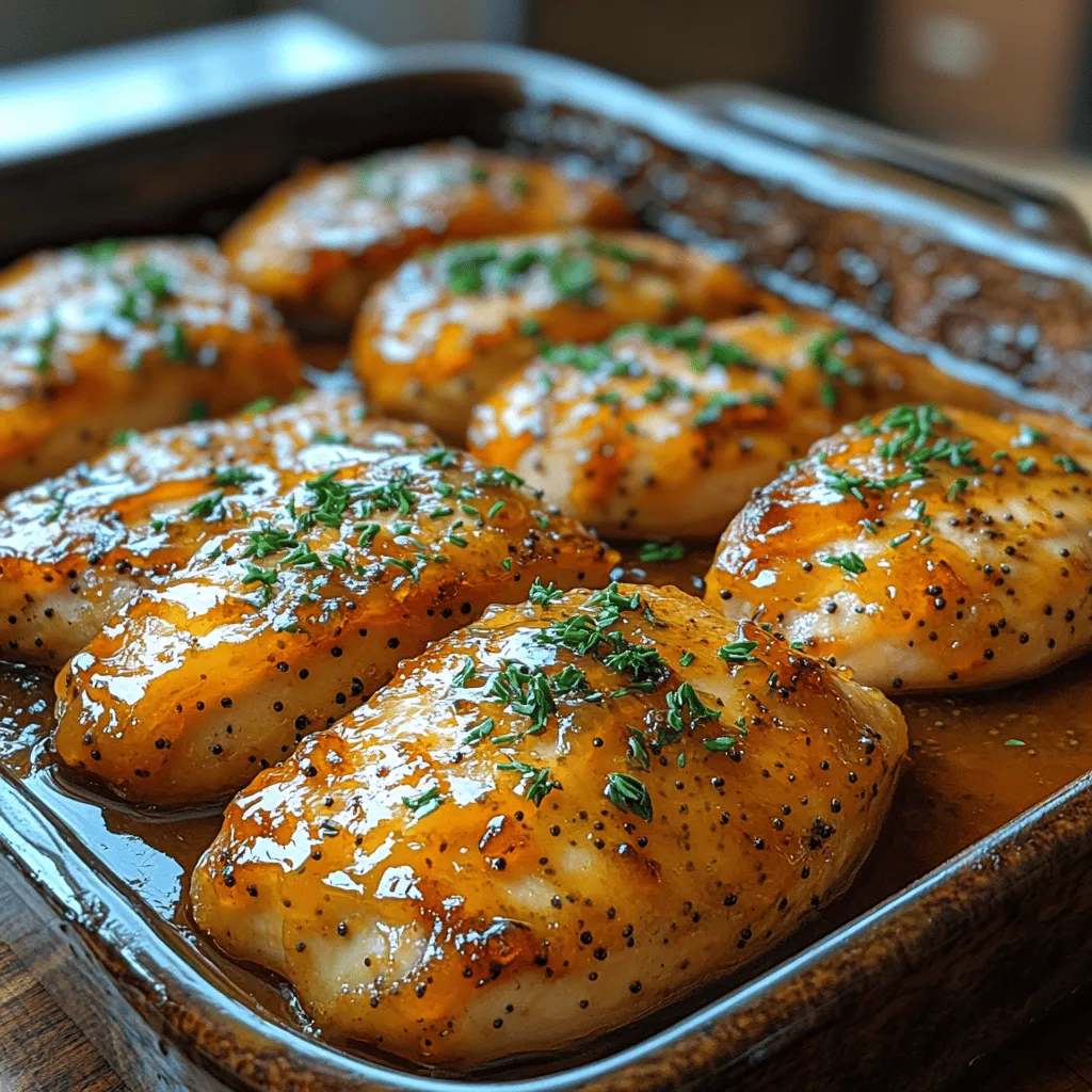 If you're on the lookout for a dish that seamlessly marries sweet and savory flavors, look no further than Apricot Bliss Baked Chicken. This delightful recipe transforms ordinary chicken breasts into a tantalizing main course that will leave your taste buds singing. The combination of tender, juicy chicken enveloped in a luscious apricot glaze creates a dish that is not only delicious but also visually appealing—making it perfect for family dinners or special occasions. Whether you are entertaining guests or simply enjoying a cozy night in, Apricot Bliss Baked Chicken is sure to impress.