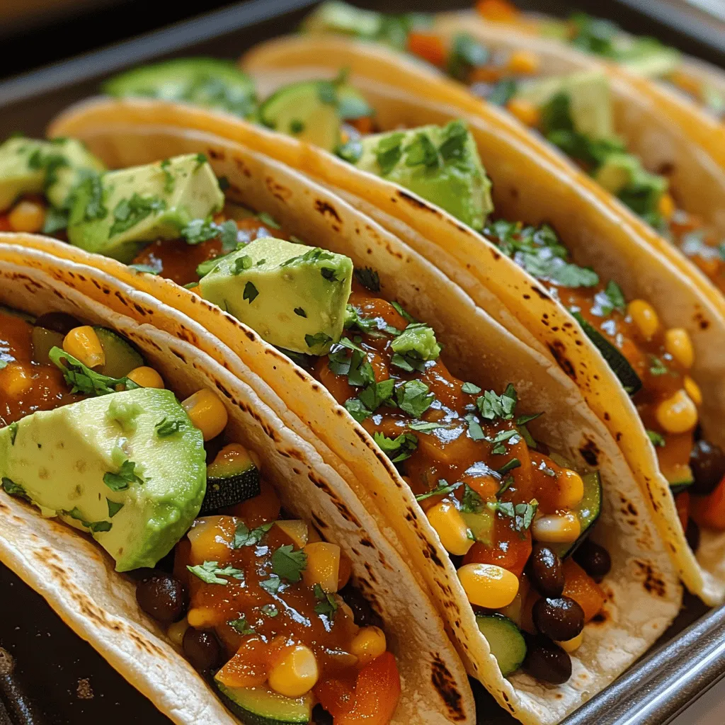 In the ever-evolving world of gastronomy, the humble taco has transcended its traditional borders, becoming a canvas for chefs and home cooks alike to express their culinary creativity. Among the plethora of taco varieties, <strong>Fiery Fiesta Veggie Tacos</strong> stand out as a vibrant and healthful option that caters to the growing demand for vegetarian and vegan dishes. These tacos are not just meals; they are a celebration of fresh, colorful ingredients and bold flavors that promise to ignite your taste buds.” /></p>
</p>
<h3>Best Practices for Warming Tortillas</h3>
</p>
<p>Warming tortillas is a crucial step in creating the perfect taco experience. Here are some best practices to ensure that your tortillas are soft, pliable, and ready to hold all your delicious fillings:</p>
</p>
<p>1. <strong>Stovetop Method</strong>: Heat a dry skillet over medium heat. Place one tortilla in the skillet for about 30 seconds on each side, until it is warm and slightly toasted. This method enhances the tortilla’s flavor and texture.</p>
</p>
<p>2. <strong>Oven Method</strong>: Preheat your oven to 350°F (175°C). Wrap a stack of tortillas in aluminum foil and place them in the oven for about 10-15 minutes. This method is great for warming multiple tortillas at once.</p>
</p>
<p>3. <strong>Microwave Method</strong>: Place a stack of tortillas on a microwave-safe plate, cover them with a damp paper towel, and microwave for 20-30 seconds. This method is quick and convenient but may not achieve the same flavor enhancement as the stovetop or oven methods.</p>
</p>
<p>4. <strong>Steamer Method</strong>: If you have a steamer basket, you can steam tortillas for about 1-2 minutes. This keeps them moist and soft, perfect for wrapping around your fillings.</p>
</p>
<h3>Corn vs. Flour Tortillas</h3>
</p>
<p>Understanding the differences between corn and flour tortillas can help you choose the right base for your Fiery Fiesta Veggie Tacos.</p>
</p>
<p>– <strong>Corn Tortillas</strong>: Traditionally used in Mexican cuisine, corn tortillas have a distinct flavor and are gluten-free. They are typically smaller, thicker, and provide a rustic texture that complements veggie fillings well. Their natural flavor pairs beautifully with spicy ingredients.</p>
</p>
<p>– <strong>Flour Tortillas</strong>: These are softer, more pliable, and larger than corn tortillas. Made with wheat flour, they can hold more fillings without breaking. Flour tortillas are often preferred for larger taco styles or burritos due to their flexibility.</p>
</p>
<p>Both types of tortillas have their merits, and the choice between them ultimately depends on personal preference and dietary needs.</p>
</p>
<h3>Benefits of Warming Tortillas for Better Texture and Flavor</h3>
</p>
<p>Warming tortillas not only enhances their texture but also elevates their flavor profile. Here’s why warming is essential:</p>
</p>
<p>– <strong>Improved Texture</strong>: Cold tortillas can be stiff and prone to cracking. Warming them makes them soft and pliable, allowing for better wrapping around fillings.</p>
</p>
<p>– <strong>Flavor Activation</strong>: Heating tortillas activates their natural flavors, bringing out the corn or wheat’s sweetness and nuttiness. This added flavor complements the vibrant fillings of your veggie tacos.</p>
</p>
<p>– <strong>Enhanced Aroma</strong>: Warm tortillas release a delightful aroma that can entice anyone nearby, making the meal more inviting.</p>
</p>
<h3>Step-by-Step Assembly Guide for the Tacos</h3>
</p>
<p>Now that your tortillas are warmed and ready to go, it’s time to assemble your Fiery Fiesta Veggie Tacos. Follow these steps for a perfect assembly:</p>
</p>
<p>1. <strong>Prepare Your Fillings</strong>: Gather your roasted veggies, black beans, and any additional fillings you desire.</p>
</p>
<p>2. <strong>Lay Out the Tortilla</strong>: Take a warmed tortilla and place it on a flat surface or a plate.</p>
</p>
<p>3. <strong>Add the Base Filling</strong>: Spoon a generous amount of your roasted veggie mixture onto the center of the tortilla. Aim for a balance of colors and textures, ensuring an appealing look.</p>
</p>
<p>4. <strong>Layer in the Beans</strong>: Add a spoonful of black beans or your choice of protein. This will help to add creaminess and substance to your taco.</p>
</p>
<p>5. <strong>Include Toppings</strong>: Sprinkle on your chosen toppings—shredded lettuce, diced tomatoes, avocado, or cheese. Be generous but avoid overstuffing to prevent spillage.</p>
</p>
<p>6. <strong>Drizzle with Sauce</strong>: Finish with a drizzle of spicy sauce or a dollop of guacamole. This adds flavor and moisture.</p>
</p>
<p>7. <strong>Fold and Enjoy</strong>: Gently fold the tortilla in half, making sure the fillings are secure. Take a moment to enjoy the aroma before taking your first bite.</p>
</p>
<h3>Tips for Achieving the Perfect Taco Balance with Fillings and Toppings</h3>
</p>
<p>To achieve taco perfection, consider these tips for balancing your fillings and toppings:</p>
</p>
<p>– <strong>Color and Texture</strong>: Aim for a mix of colors and textures to make your tacos visually appealing. Incorporate crunchy vegetables, creamy avocado, and hearty beans for balance.</p>
</p>
<p>– <strong>Flavor Contrast</strong>: Use toppings with contrasting flavors. If your taco filling is spicy, consider adding a cooling element like sour cream or fresh cilantro.</p>
</p>
<p>– <strong>Proportions Matter</strong>: Use equal parts fillings and toppings to avoid overwhelming the tortilla. A good rule of thumb is to fill your taco to a third of the way full.</p>
</p>
<h3>Suggestions for Alternative Toppings and Variations</h3>
</p>
<p>While the classic toppings are delicious, feel free to get creative with your Fiery Fiesta Veggie Tacos. Here are some alternative toppings and variations:</p>
</p>
<p>– <strong>Fresh Herbs</strong>: Add chopped fresh cilantro, parsley, or mint for an additional burst of flavor.</p>
</p>
<p>– <strong>Fruits</strong>: Consider pineapple or mango salsa for a sweet twist. The fruit’s natural sugars can balance the heat from the taco fillings.</p>
</p>
<p>– <strong>Different Sauces</strong>: Experiment with chipotle mayo, tahini dressing, or even a zesty yogurt sauce for different flavor profiles.</p>
</p>
<p>– <strong>Cheese Options</strong>: Try crumbled feta, shredded Mexican cheese blend, or vegan cheese for added richness.</p>
</p>
<h3>Serving Suggestions</h3>
</p>
<p>To complement your Fiery Fiesta Veggie Tacos, consider these serving suggestions:</p>
</p>
<h4>Ideas for Side Dishes That Complement the Tacos</h4>
</p>
<p>1. <strong>Mexican Rice</strong>: Serve with a side of cilantro-lime rice for a classic pairing.</p>
<p>2. <strong>Refried Beans</strong>: A scoop of refried beans adds heartiness and satisfies protein needs.</p>
<p>3. <strong>Corn Salad</strong>: A fresh corn salad with lime dressing can provide a refreshing crunch.</p>
</p>
<h4>Quick Salad Options or Salsa Recipes</h4>
</p>
<p>– <strong>Simple Avocado Salad</strong>: Combine diced avocados, cherry tomatoes, red onion, and lime juice for a fresh side.</p>
<p>– <strong>Pico de Gallo</strong>: A classic salsa made from diced tomatoes, onions, cilantro, and jalapeños adds freshness and heat.</p>
</p>
<h4>Suggested Drinks That Pair Well with Spicy Foods</h4>
</p>
<p>– <strong>Agua Fresca</strong>: A refreshing fruit drink like agua de jamaica (hibiscus) or agua de sandía (watermelon) can balance the spice.</p>
<p>– <strong>Margaritas</strong>: For those who enjoy cocktails, a classic margarita can enhance the fiesta vibes.</p>
</p>
<h4>Presentation Tips for a Visually Appealing Taco Platter</h4>
</p>
<p>– <strong>Colorful Display</strong>: Arrange tacos on a large platter, alternating between different fillings and colors.</p>
<p>– <strong>Garnish</strong>: Use fresh herbs and edible flowers for a pop of color.</p>
<p>– <strong>Small Bowls</strong>: Serve toppings in small bowls around the tacos for easy access and a buffet-style presentation.</p>
</p>
<h3>Importance of Garnishing with Fresh Herbs and Colorful Ingredients</h3>
</p>
<p>Garnishing with fresh herbs and colorful ingredients not only enhances the visual appeal of your tacos but also adds layers of flavor. A sprinkle of cilantro or a slice of lime can elevate the entire dish, making it more enjoyable and inviting.</p>
</p>
<h3>Nutritional Information</h3>
</p>
<p>Understanding the nutritional profile of your Fiery Fiesta Veggie Tacos can help you appreciate their health benefits:</p>
</p>
<p>– <strong>Calories</strong>: On average, one taco (with standard fillings) contains approximately 200-300 calories, depending on the toppings and tortilla type used.</p>
</p>
<p>– <strong>Nutritional Breakdown</strong>: Each taco typically has about 10-15 grams of protein, 8-10 grams of fiber, and a good amount of vitamins from the veggies.</p>
</p>
<h4>Discussion on the Health Benefits of a Veggie-Centric Meal</h4>
</p>
<p>A veggie-centric meal like these tacos offers several health benefits:</p>
</p>
<p>– <strong>Rich in Nutrients</strong>: Vegetables are packed with vitamins, minerals, and antioxidants that are essential for overall health.</p>
</p>
<p>– <strong>Lower in Saturated Fat</strong>: Compared to traditional meat-based tacos, veggie tacos are often lower in saturated fat, making them heart-healthy options.</p>
</p>
<p>– <strong>Dietary Preferences</strong>: These tacos cater to a variety of dietary preferences, including vegetarian, vegan, and gluten-free diets, allowing more people to enjoy a delicious meal.</p>
</p>
<h4>Comparison to Traditional Meat-Based Tacos</h4>
</p>
<p>When compared to traditional meat-based tacos, Fiery Fiesta Veggie Tacos stand out for their:</p>
</p>
<p>– <strong>Environmental Impact</strong>: Plant-based meals have a lower carbon footprint than meat-based meals, making them more sustainable.</p>
</p>
<p>– <strong>Digestibility</strong>: Many people find plant-based meals easier to digest, leading to improved gut health.</p>
</p>
<h3>Insights into Dietary Preferences and Health Trends</h3>
</p>
<p>As more people become health-conscious and environmentally aware, plant-based diets are gaining popularity. These tacos can be customized to meet various dietary trends, making them an inclusive option for gatherings and family meals.</p>
</p>
<h3>Variations and Customizations</h3>
</p>
<p>To ensure everyone can enjoy your Fiery Fiesta Veggie Tacos, consider these variations and customizations:</p>
</p>
<h4>Suggestions for Modifying the Recipe to Suit Different Dietary Needs</h4>
</p>
<p>1. <strong>Vegan Options</strong>: Ensure all toppings and sauces are dairy-free. Use vegan cheese or omit cheese altogether.</p>
<p>2. <strong>Gluten-Free</strong>: Opt for corn tortillas or gluten-free wraps to cater to gluten sensitivities.</p>
<p>3. <strong>Low-Carb</strong>: Use lettuce leaves instead of tortillas for a low-carb alternative.</p>
</p>
<h4>Ideas for Adding Protein, Such as Tofu or Tempeh</h4>
</p>
<p>For those looking to add more protein, consider these options:</p>
</p>
<p>– <strong>Grilled Tofu</strong>: Marinate and grill tofu for a smoky flavor that pairs well with the spicy veggies.</p>
<p>– <strong>Tempeh</strong>: Crumble and sauté tempeh with spices to mimic the texture of ground meat.</p>
</p>
<h4>Creative Flavor Twists, Such as Adding Fruits or Different Sauces</h4>
</p>
<p>– <strong>Fruits</strong>: Add slices of grilled peaches or mango for a sweet contrast to the spicy filling.</p>
<p>– <strong>Sauces</strong>: Experiment with different sauces—sriracha, tahini, or even a balsamic reduction can add unique flavors.</p>
</p>
<h3>Conclusion</h3>
</p>
<p>Fiery Fiesta Veggie Tacos are not only versatile and delicious but also an exciting way to incorporate more plant-based meals into your everyday cooking. With endless customization options, these tacos can cater to various dietary preferences while delivering bold flavors and vibrant colors.</p>
</p>
<p>Encouragement to experiment with the recipe is key—feel free to mix and match ingredients, try different toppings, or even change up the tortillas you use. The best part about cooking is making a recipe your own, and these tacos are a fantastic template for creativity.</p>
</p>
<p>Enjoy the journey of exploring plant-based meals and embrace the joy of cooking with fresh ingredients and flavorful spices. Your kitchen is your canvas, and each taco you create can be a masterpiece in its own right.</p>
</div>