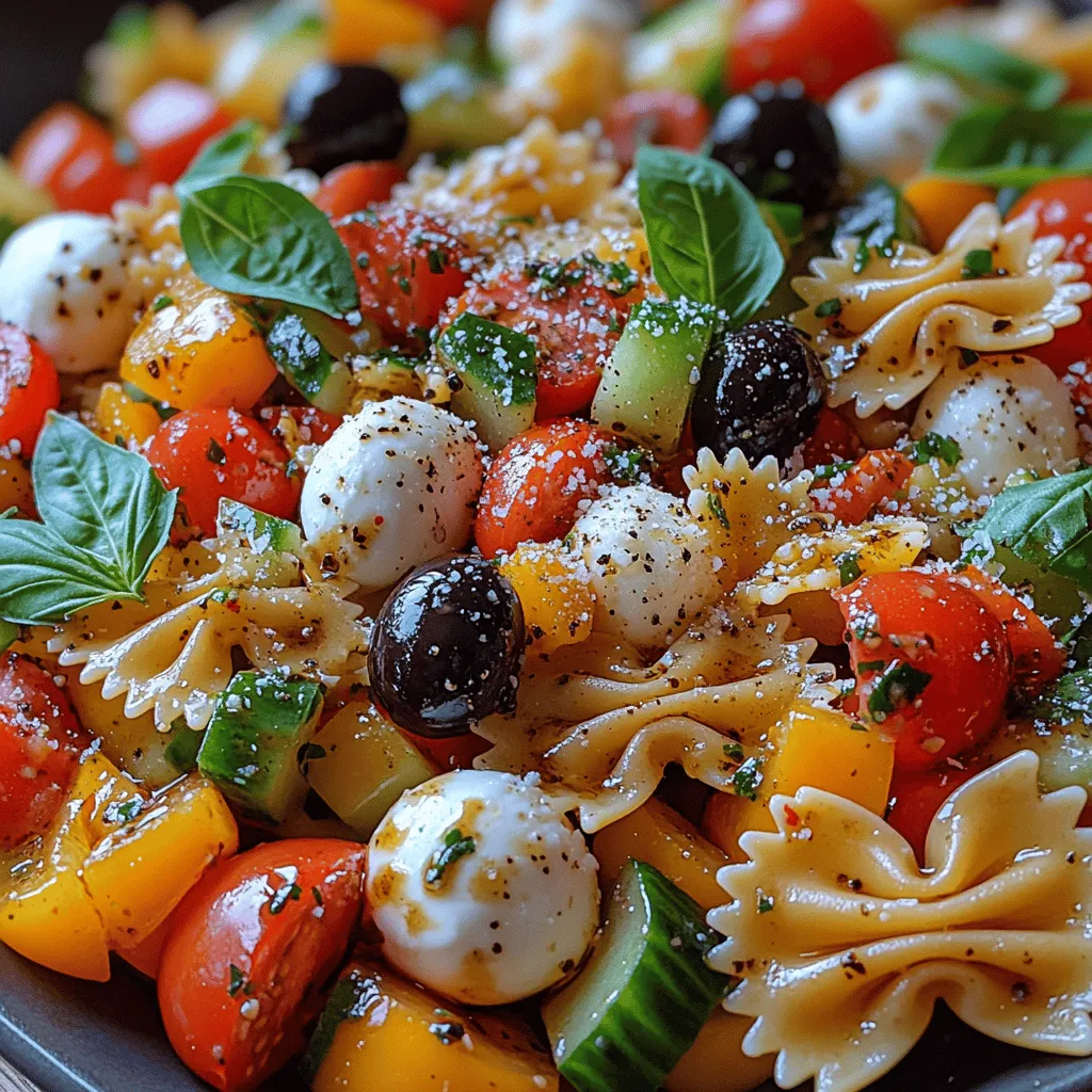 Bow Tie Bliss Pasta Salad is not just a dish; it's a celebration of flavors and textures that perfectly encapsulates the essence of summer gatherings. This vibrant salad, with its delightful combination of colorful vegetables, creamy mozzarella, and a zesty dressing, is an ideal choice for picnics, barbecues, or simply a light meal on a warm day. With its easy preparation and fresh ingredients, Bow Tie Bliss Pasta Salad embodies the spirit of summer dining, bringing friends and family together around the table.