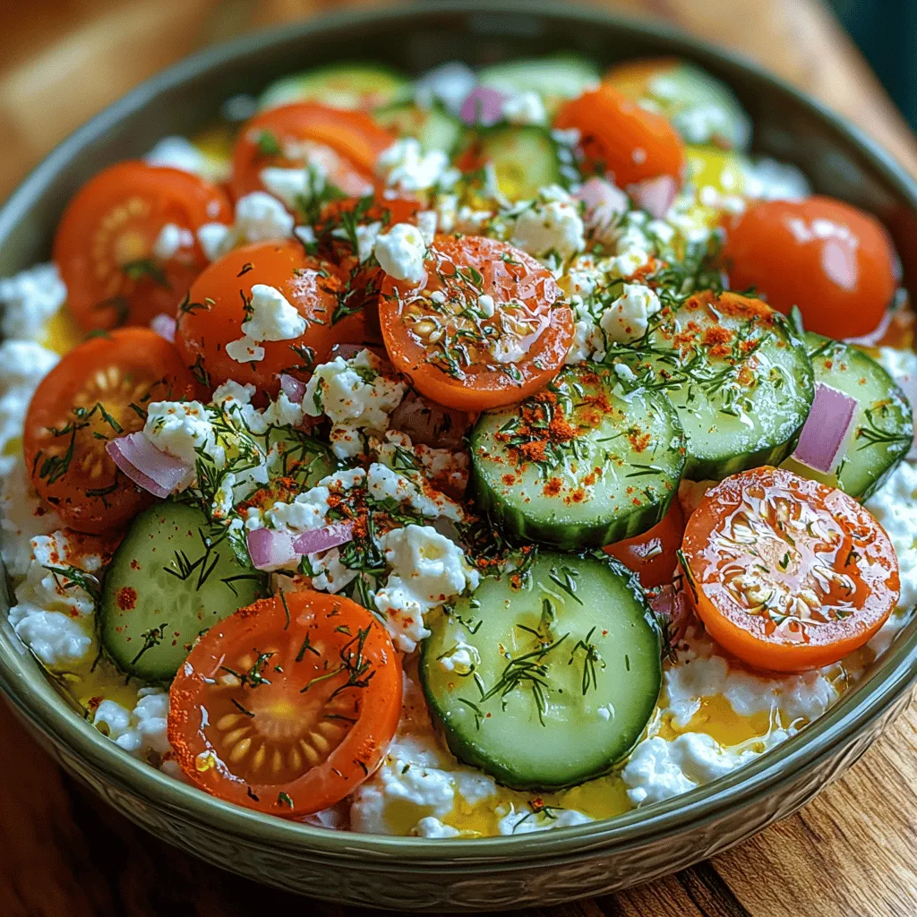 In the realm of healthy eating, the "Refreshing Cottage Cheese & Cucumber Delight" stands out as a beacon of simplicity and flavor. This vibrant dish marries the creamy texture of cottage cheese with the crispness of fresh cucumbers, making it not only a feast for the eyes but also a palate-pleasing experience. As we navigate through the demands of modern life, this recipe serves as a reminder that wholesome meals do not need to be complicated or time-consuming. Its rich flavor profile, coupled with a light and refreshing appeal, makes it an ideal option for a side dish or a light meal during those warm, sunny days.