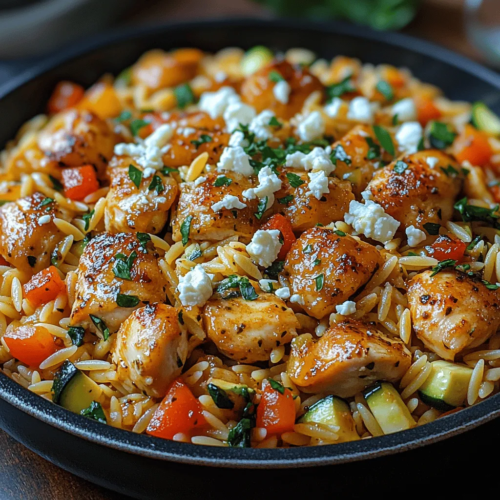 Embark on a culinary journey to the Mediterranean with our delightful Greek Chicken Orzo Skillet. This one-pan recipe combines tender chicken thighs, vibrant vegetables, and flavorful orzo pasta, bringing together the rich tastes of Greece in a simple, satisfying meal. Perfect for weeknight dinners or a cozy gathering, this dish is not only easy to prepare but also packed with nutrients and flavor.