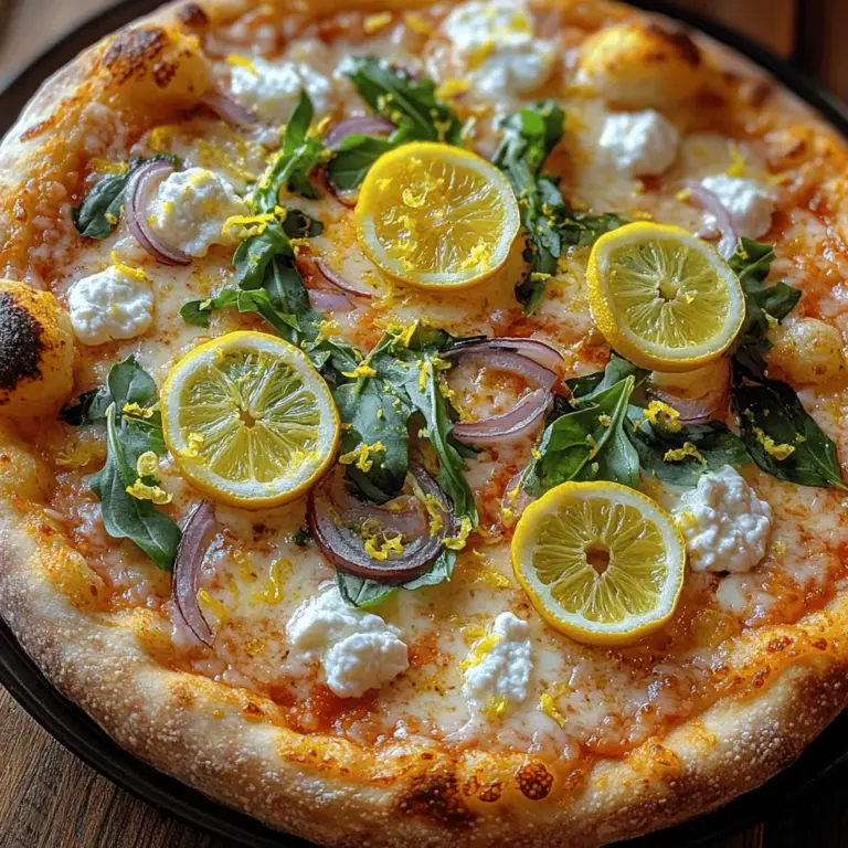 If you're tired of the same old pizza flavors and are ready to embark on a culinary adventure, the Zesty Lemon Delight Pizza is the perfect dish for you. This innovative recipe brings together the zestiness of fresh lemons and the creamy richness of cheese, transforming the traditional pizza experience into something extraordinary. Imagine biting into a golden crust topped with a refreshing lemon sauce, complemented by a medley of crisp toppings that create a harmonious balance of flavors. Whether you're hosting a dinner party or simply indulging in a personal treat, this pizza is sure to impress.