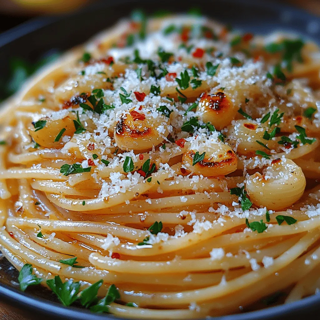 Italian cuisine has an unparalleled ability to evoke warmth and comfort with its rich flavors and simple ingredients. One dish that perfectly embodies this essence is Spaghetti with Roasted Garlic Butter. This delightful pasta dish marries the earthy sweetness of roasted garlic with the creamy richness of butter, offering a flavor experience that is both comforting and indulgent. It’s an ideal choice for weeknight dinners when time is of the essence yet can also be elevated for special occasions, impressing your guests with its gourmet appeal.