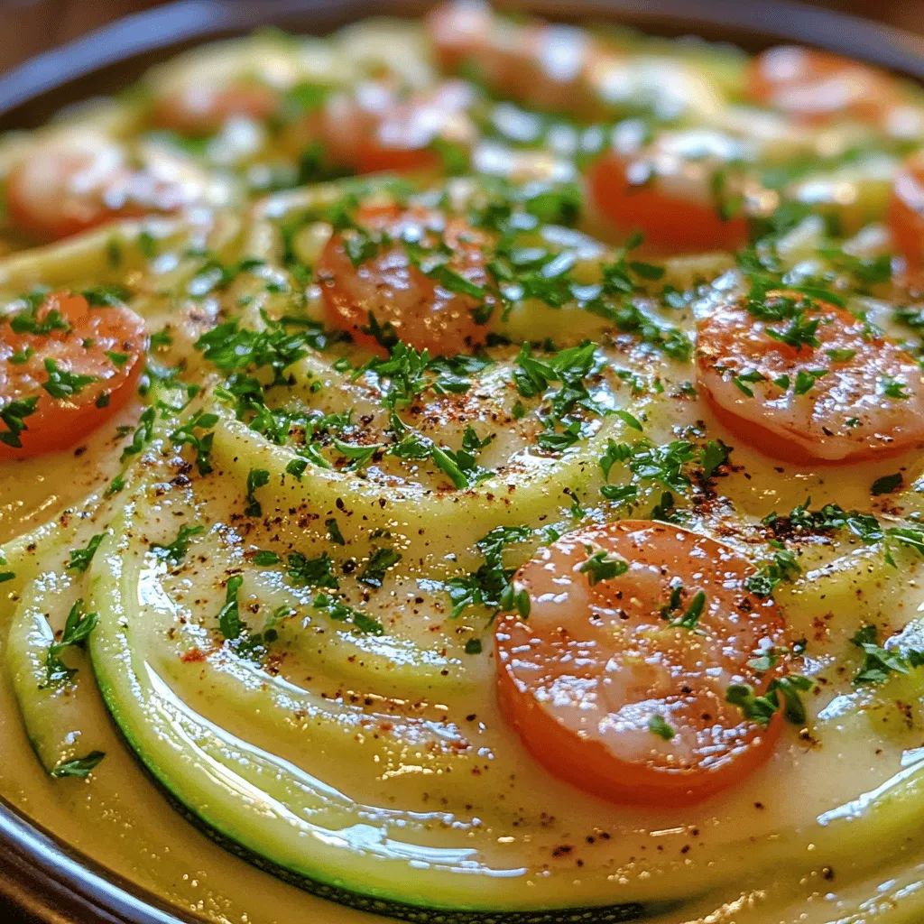 In recent years, the culinary world has witnessed a remarkable shift towards healthier eating habits, with zucchini noodles—or zoodles—taking center stage as a favored alternative to traditional pasta. Zoodles are not just a passing trend; they have become a staple in kitchens around the world, appealing to health-conscious individuals and pasta lovers alike. The Creamy Zoodle Alfredo Delight is a perfect embodiment of this movement, offering a delicious and satisfying dish that beautifully balances health and flavor.