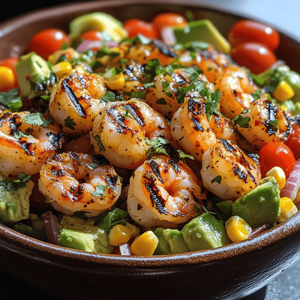 In the realm of vibrant, fresh flavors, few dishes can compete with the Zesty Grilled Mexican Shrimp Corn and Avocado Salad. This delightful recipe embodies the essence of summer, offering a refreshing combination of succulent shrimp tossed with sweet corn, creamy avocado, and a medley of colorful vegetables. The appeal of this dish lies not just in its taste but also in its versatility; it can serve as a light main course, a hearty side dish, or a crowd-pleasing appetizer for gatherings.