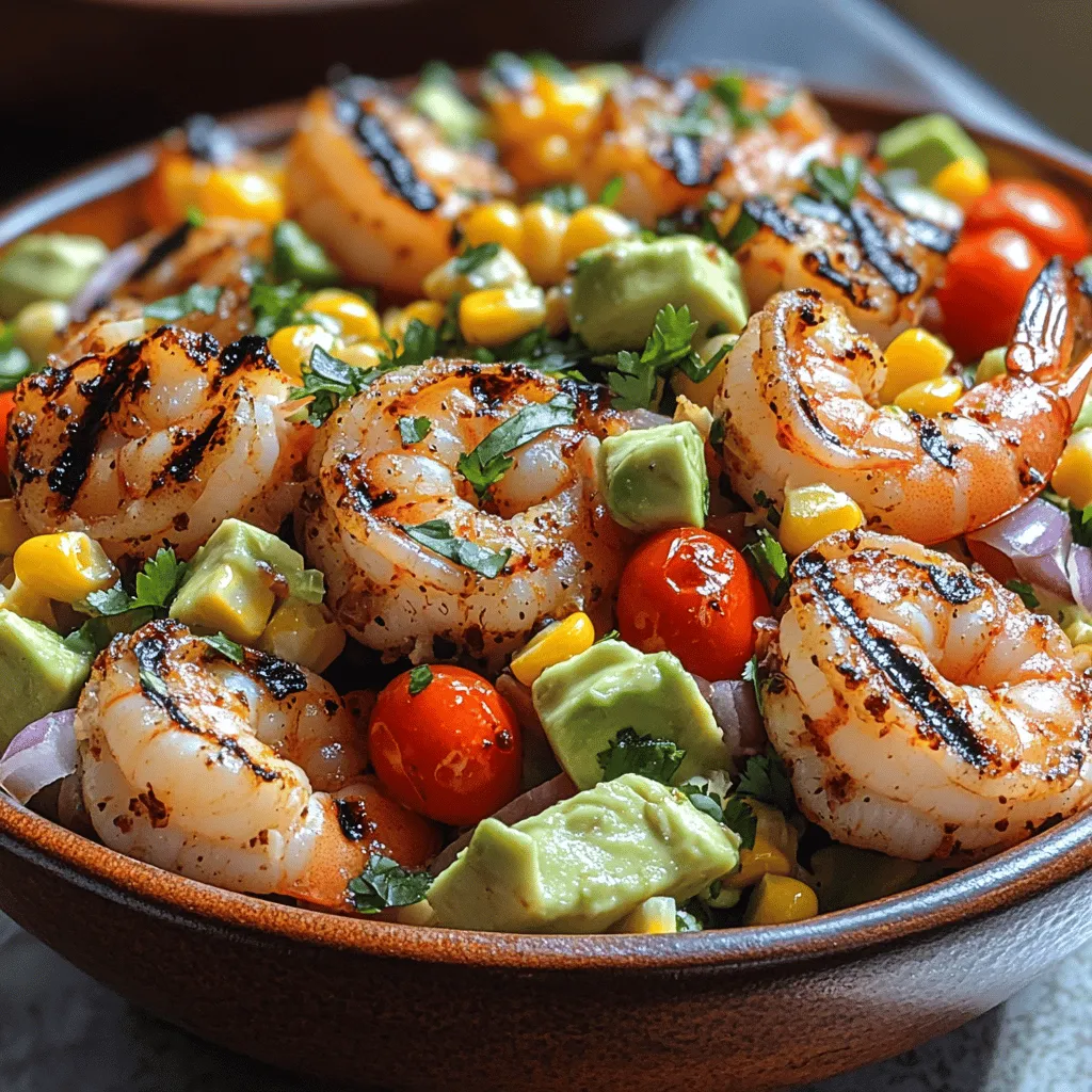 In the realm of vibrant, fresh flavors, few dishes can compete with the Zesty Grilled Mexican Shrimp Corn and Avocado Salad. This delightful recipe embodies the essence of summer, offering a refreshing combination of succulent shrimp tossed with sweet corn, creamy avocado, and a medley of colorful vegetables. The appeal of this dish lies not just in its taste but also in its versatility; it can serve as a light main course, a hearty side dish, or a crowd-pleasing appetizer for gatherings.