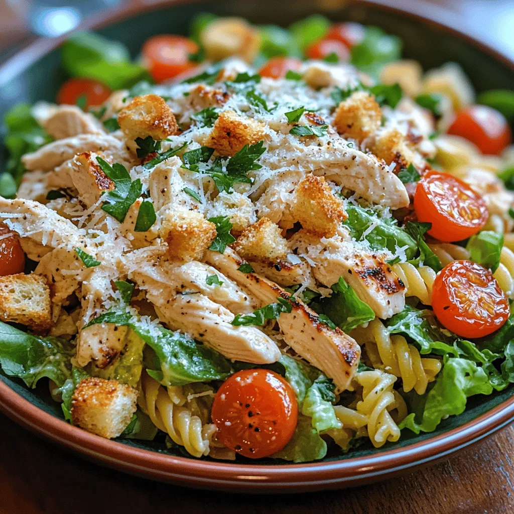 The Chicken Caesar Pasta Salad is a delightful and refreshing dish that seamlessly combines the classic flavors of Caesar salad with the hearty satisfaction of pasta. This culinary fusion is perfect for summer picnics, weeknight dinners, or as a flavorful side dish for gatherings. With its vibrant colors and robust flavors, this pasta salad tantalizes the taste buds while being easy to prepare and customize to fit your preferences. Whether you’re a busy parent looking for a quick meal option or a home cook wanting to impress guests, this recipe will cater to all occasions.