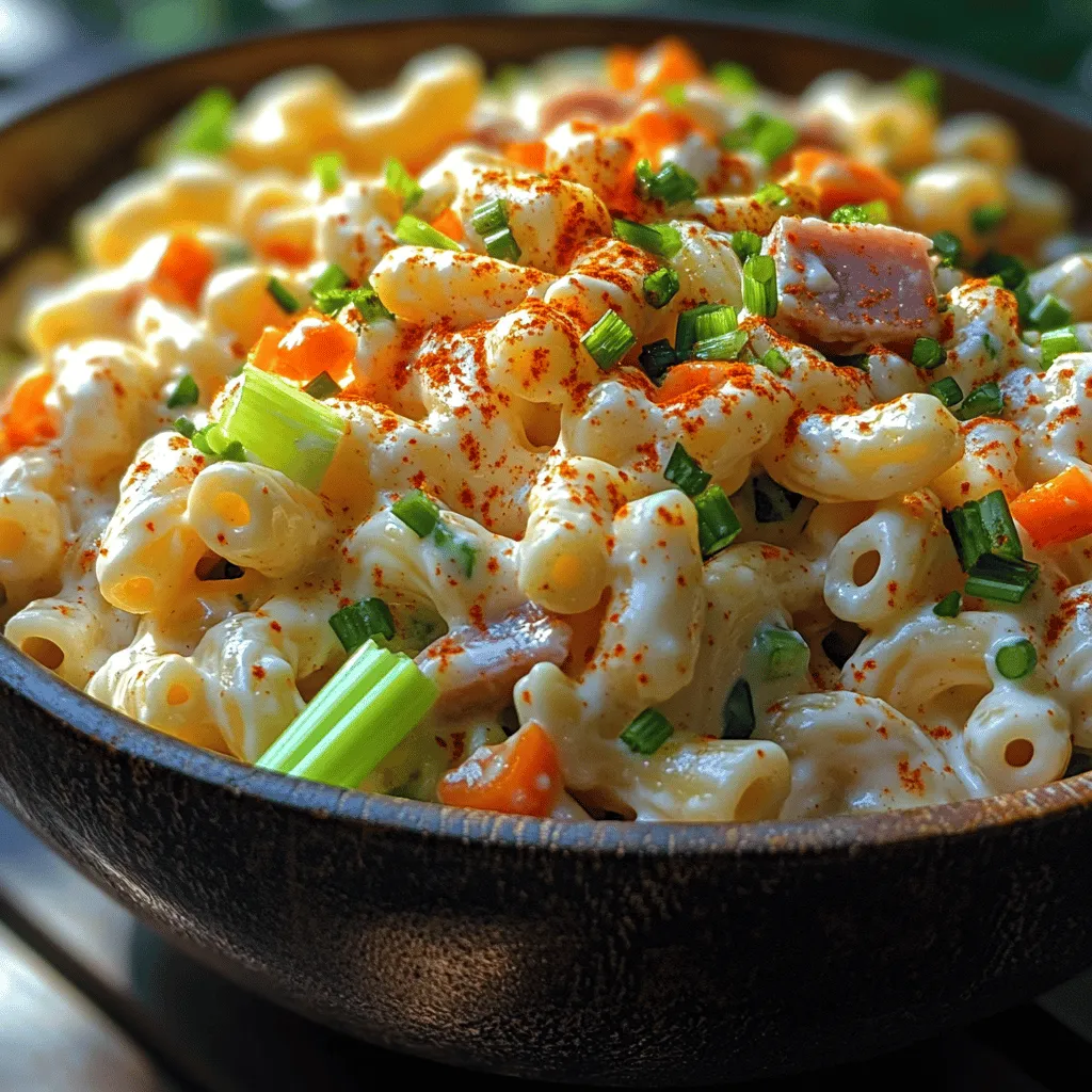 The Aloha Creamy Macaroni Salad stands out not only for its delicious taste but also for the way it embodies the spirit of Hawaiian cuisine. Influenced by the islands' rich culinary heritage, this macaroni salad incorporates tropical flavors and ingredients that set it apart from its mainland counterparts. The combination of creamy dressing and fresh vegetables creates a refreshing side dish that is perfect for warm weather gatherings.