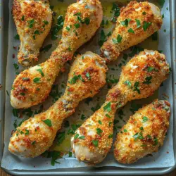 If you’re searching for a delectable chicken dish that combines rich flavors with a satisfying crunch, look no further than this Crispy Parmesan Herb Baked Chicken Drumsticks recipe. This dish not only provides an explosion of taste with each bite but also brings a delightful textural contrast that is sure to please both kids and adults alike. The allure of crispy chicken is universal, and when you add the nutty richness of Parmesan cheese along with a medley of aromatic herbs, you elevate a simple meal into a gourmet experience.