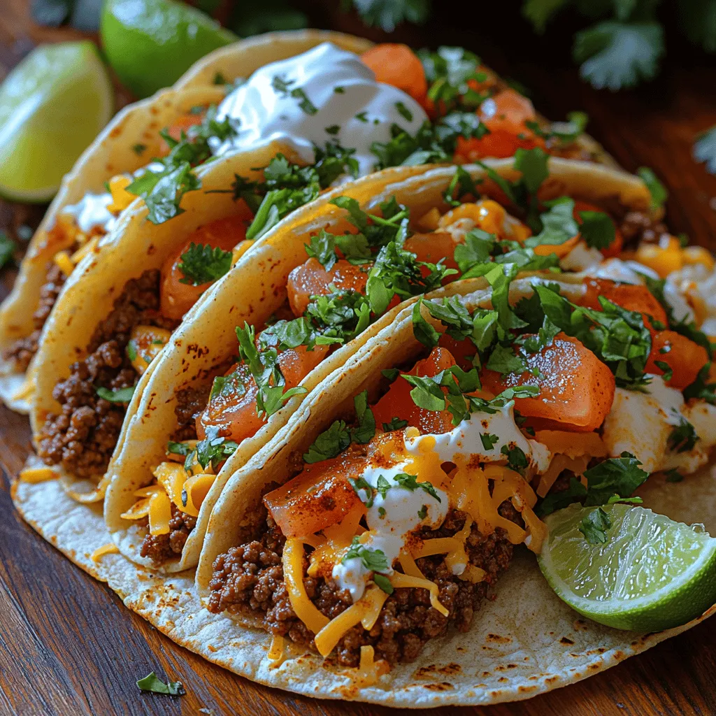Embarking on a culinary adventure is as simple as preparing a plate of Savory Fiesta Beef Tacos. This delightful dish brings the vibrant flavors of Mexico right into your kitchen, transforming a regular meal into a celebration of taste and tradition. Whether you're planning a lively gathering with friends or looking for a comforting family dinner, these tacos are versatile enough to suit any occasion.