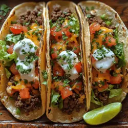 Embarking on a culinary adventure is as simple as preparing a plate of Savory Fiesta Beef Tacos. This delightful dish brings the vibrant flavors of Mexico right into your kitchen, transforming a regular meal into a celebration of taste and tradition. Whether you're planning a lively gathering with friends or looking for a comforting family dinner, these tacos are versatile enough to suit any occasion.