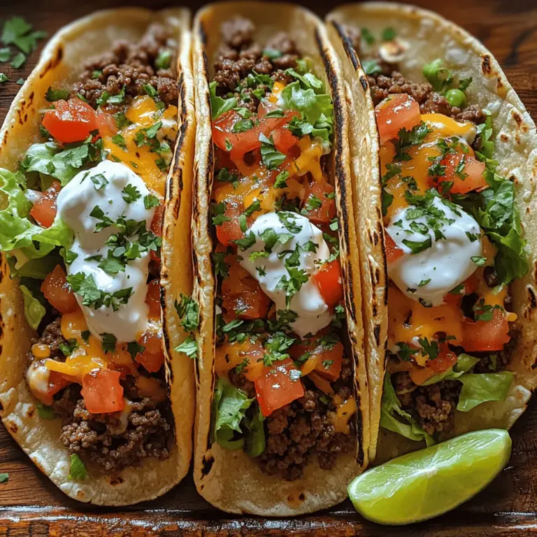 Embarking on a culinary adventure is as simple as preparing a plate of Savory Fiesta Beef Tacos. This delightful dish brings the vibrant flavors of Mexico right into your kitchen, transforming a regular meal into a celebration of taste and tradition. Whether you're planning a lively gathering with friends or looking for a comforting family dinner, these tacos are versatile enough to suit any occasion.