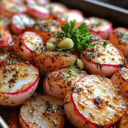 In the world of culinary delights, vegetables often take a back seat to more decadent dishes. However, roasted radishes are a delightful exception, transforming this often-overlooked root vegetable into a star side dish that could easily steal the spotlight at your dinner table. Known for their crisp texture and peppery flavor, radishes, when roasted, undergo a magical transformation, turning sweet and mellow while retaining their signature crunch. This recipe for Garlicky Herbal Bliss not only showcases the radish's unique flavor profile but also emphasizes its role as a versatile ingredient that can elevate various meals, from salads to grain bowls.