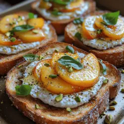 If you're looking for a delightful dish that perfectly balances sweet and savory flavors, look no further than Sweet and Savory Peach Honey Ricotta Toast. This easy yet elegant recipe combines the creamy richness of ricotta cheese with the natural sweetness of ripe peaches and a drizzle of honey, creating a taste sensation that is as pleasing to the palate as it is to the eye. Ideal for breakfast, brunch, or even as a light snack, this toast not only satisfies hunger but also celebrates the vibrant flavors of summer.