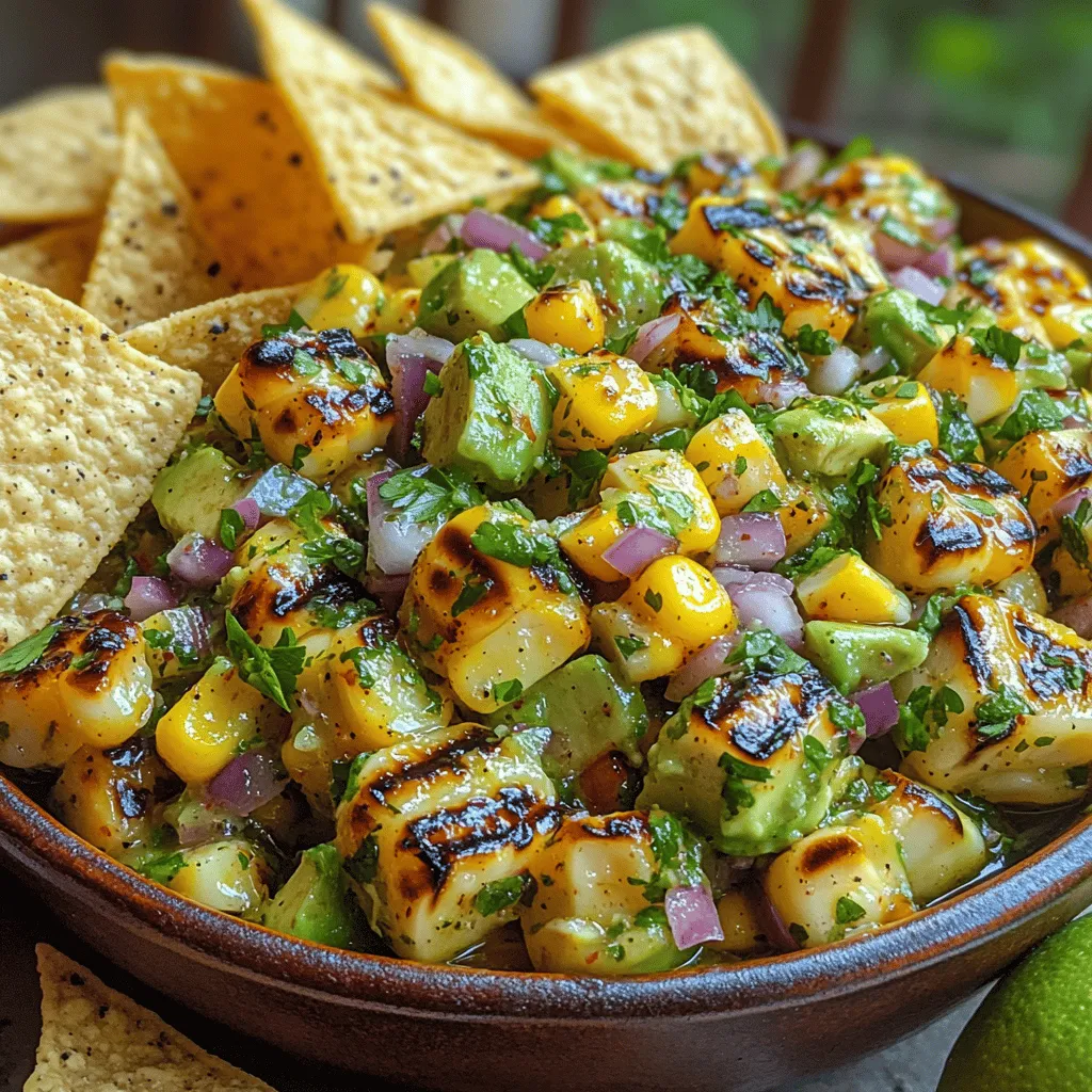 Welcome to the vibrant world of Grilled Corn and Avocado Salsa, a dish that perfectly encapsulates the essence of summer with its bright colors and refreshing flavors. This salsa celebrates the sweetness of fresh corn, which, when grilled, develops a smoky, caramelized character that elevates the dish to new heights. Paired with the creamy richness of ripe avocados, this salsa is not just a side dish; it’s an experience that can enhance a variety of meals, from grilled meats to crispy tortilla chips.