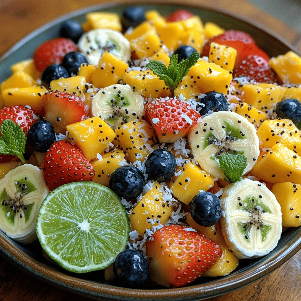 The Tropical Sunrise Fruit Salad is all about showcasing the natural sweetness and flavors of fresh fruits. Let's take a closer look at the key ingredients that make this salad so irresistible.